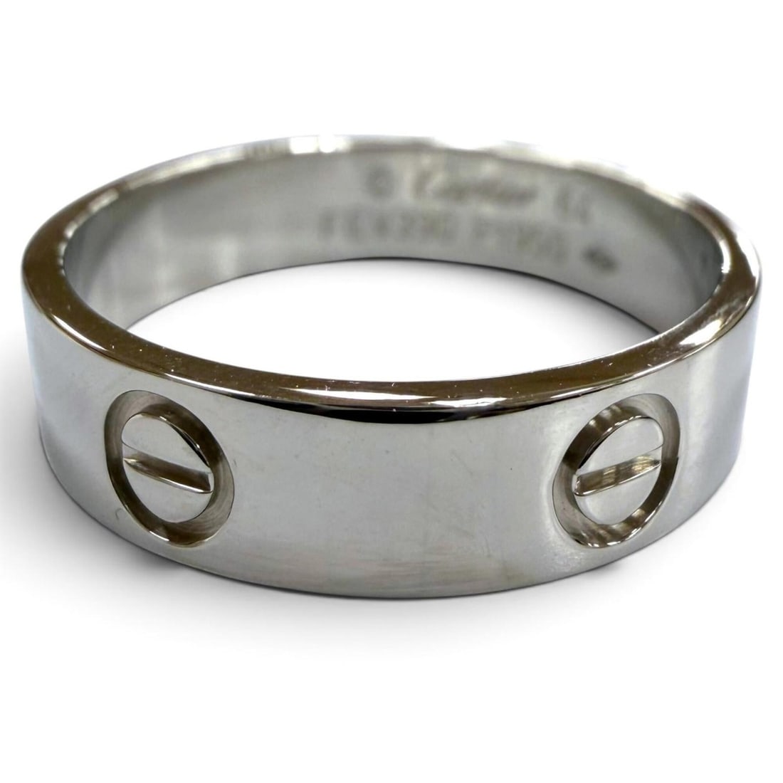 Cartier FEV390 Love Ring Classic PT950 Platinum Silver 64 Weight 8.83g Men's Accessory (1 of 17)