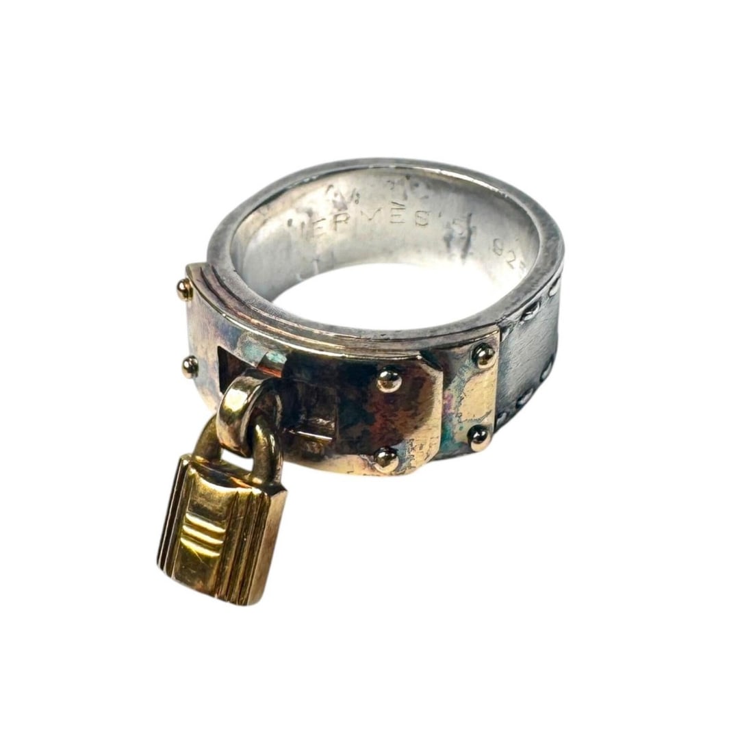 Hermes Kelly Ring #51 925 750 Combination Vintage Approx. (Japanese Size) Women's