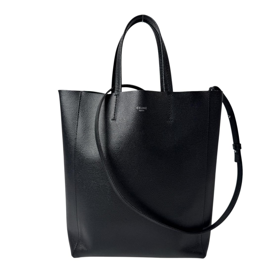 Celine Vertical Cabas Small 2-way Tote Bag, Shoulder Crossbody Bag for Women: --- Catalog ---Category: SizeSize (HxWxD): 28cm x 22.5cm x 10cm / 11.02'' x 8.85'' x 3.93''Category: DesignType: Shoulder bag, Tote bagColor: BlackGender: WomenMaterial: Leather Category: GeneralBrand