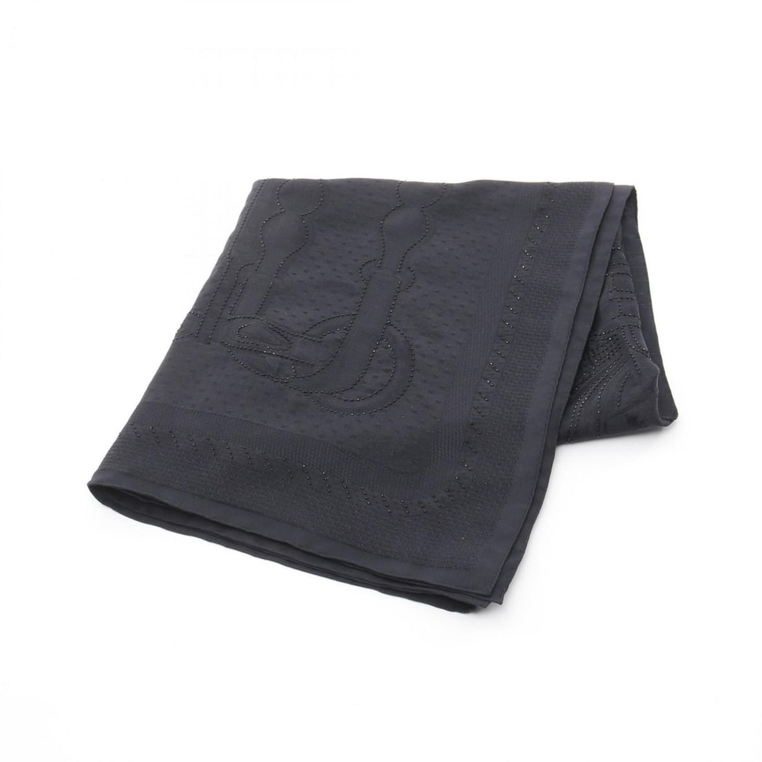 Hermes Hermès Coaching Perle Poncho Scarf/Scarf Stole Silk Women's Navy Blue Noir: --- Catalog ---Category: SizeSize (LxW): 1.3m x 1.3m / 51.18'' x 51.18''Category: DesignType: ScarfColor: NavyGender: WomenMaterial: Silk Category: GeneralBrand: Hermes--- Item List ---Section: Condit