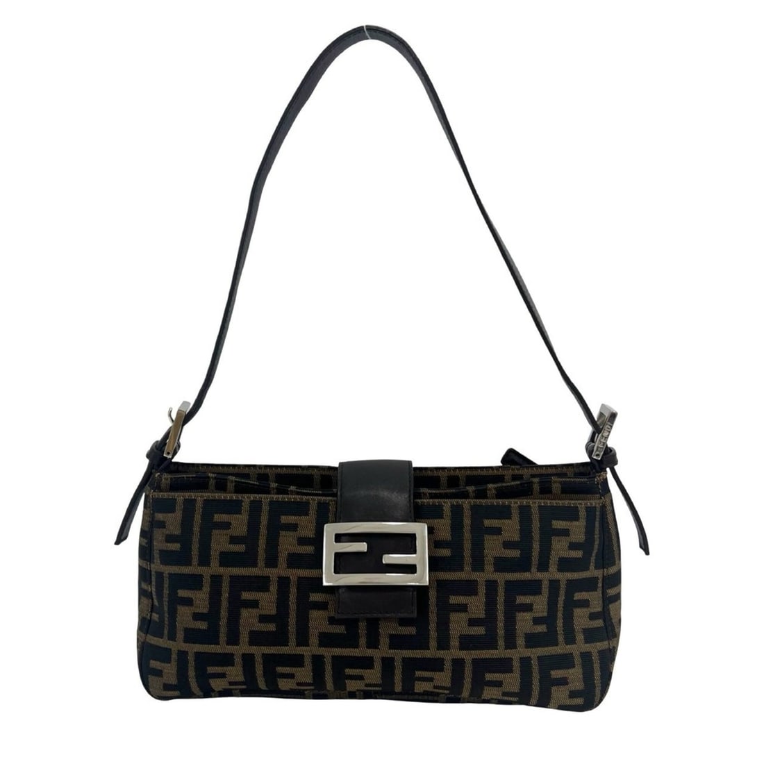 FENDI Vintage Zucca FF Pattern Canvas Leather One Shoulder Bag Handbag Brown 15576: --- Catalog ---Category: SizeSize (HxWxD): 14.5cm x 29cm x 8cm / 5.7'' x 11.41'' x 3.14''Category: DesignType: Handbag, Shoulder bagColor: BrownGender: WomenMaterial: Canvas , Leather Category: Genera