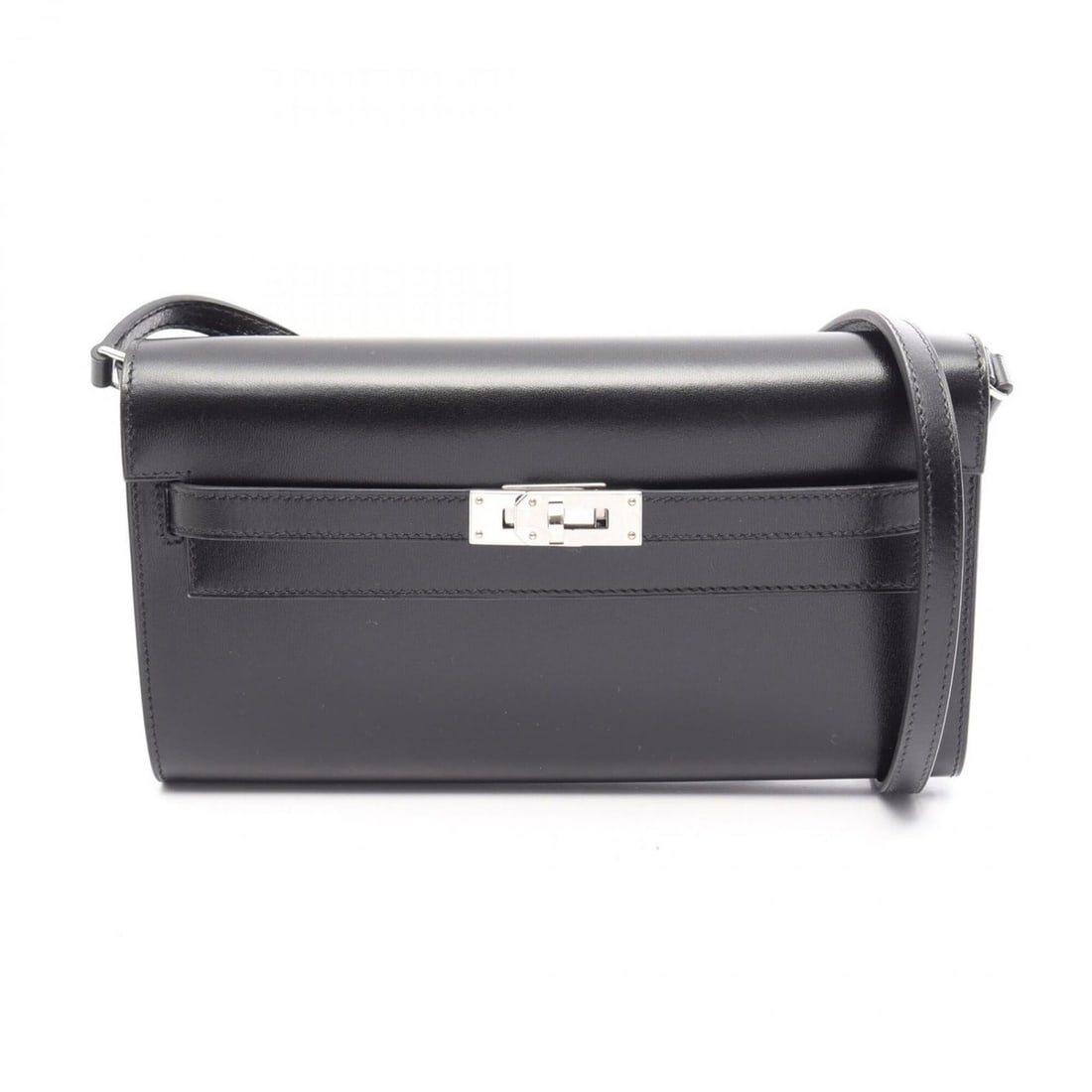 Hermes Kelly Long To Go Shoulder Bag/Handbag, Calfskin (Cowhide), Box Calf Leather, Women's, Black