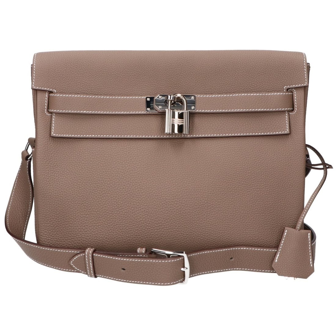 HERMES Hermes B stamp Togo Etoupe Messenger Kelly GM Shoulder Bag - Men's