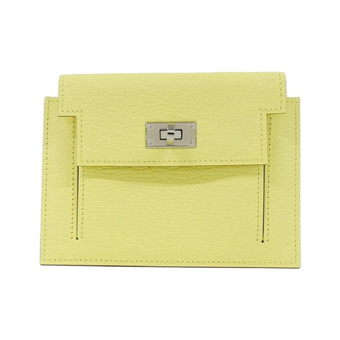 Hermes Kelly Pocket Compact 079000CK Wallet: --- Catalog ---Category: SizeSize (HxWxD): 10cm x 13cm x 1cm / 3.93'' x 5.11'' x 0.39''Category: DesignType: Card walletColor: YellowGender: Women,MenMaterial: Chevre leather Category: GeneralMPN: 079