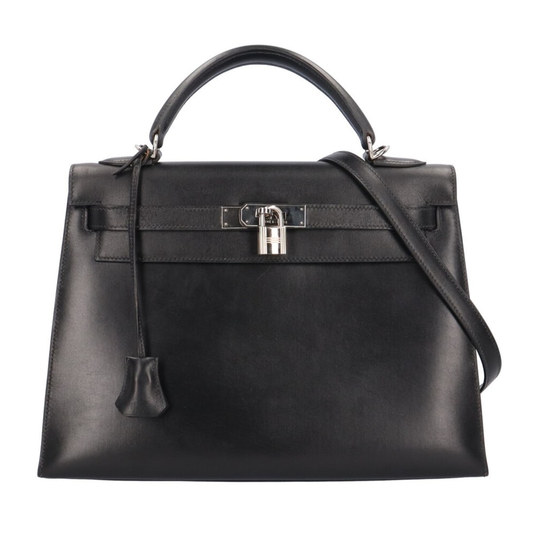 Hermes Kelly 32 Shoulder Bag, Box Calf Leather, Black, Women's, HERMES 2-way: --- Catalog ---Category: SizeSize (HxWxD): 23cm x 32cm x 11.5cm / 9.05'' x 12.59'' x 4.52''Category: DesignType: Shoulder bagColor: BlackGender: WomenMaterial: Box calf leather Category: GeneralBrand: