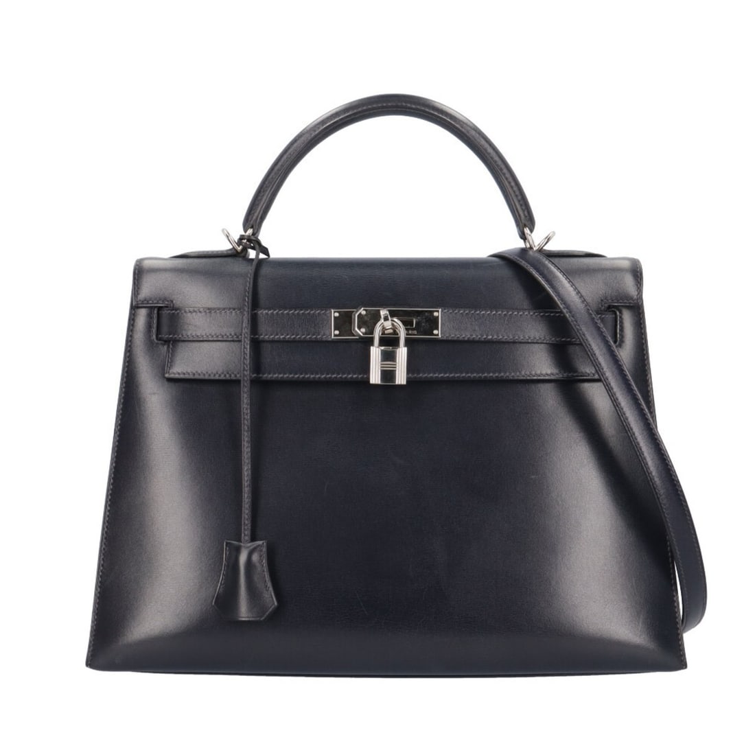 Hermes Kelly 32 Shoulder Bag, Handbag, Box Calf Leather, Navy, Women's, HERMES 2-way: --- Catalog ---Category: SizeSize (HxWxD): 22.5cm x 32cm x 12cm / 8.85'' x 12.59'' x 4.72''Category: DesignType: Shoulder bagColor: Blue indigo, NavyGender: WomenMaterial: Box calf leather Category: G