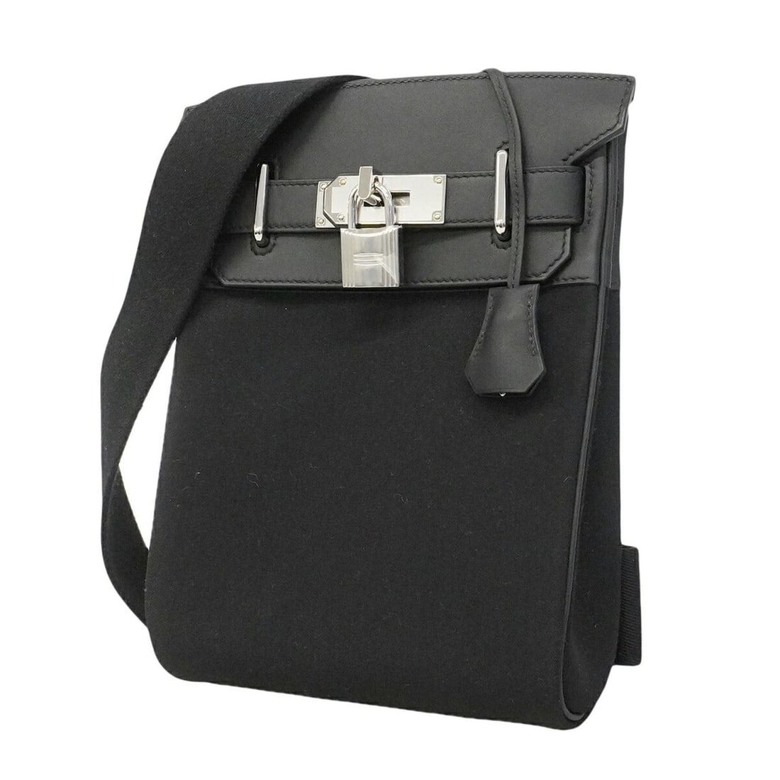 Hermes Kelly Accad PM Swift Toile Officier Bag (Black, K stamp) - Men's
