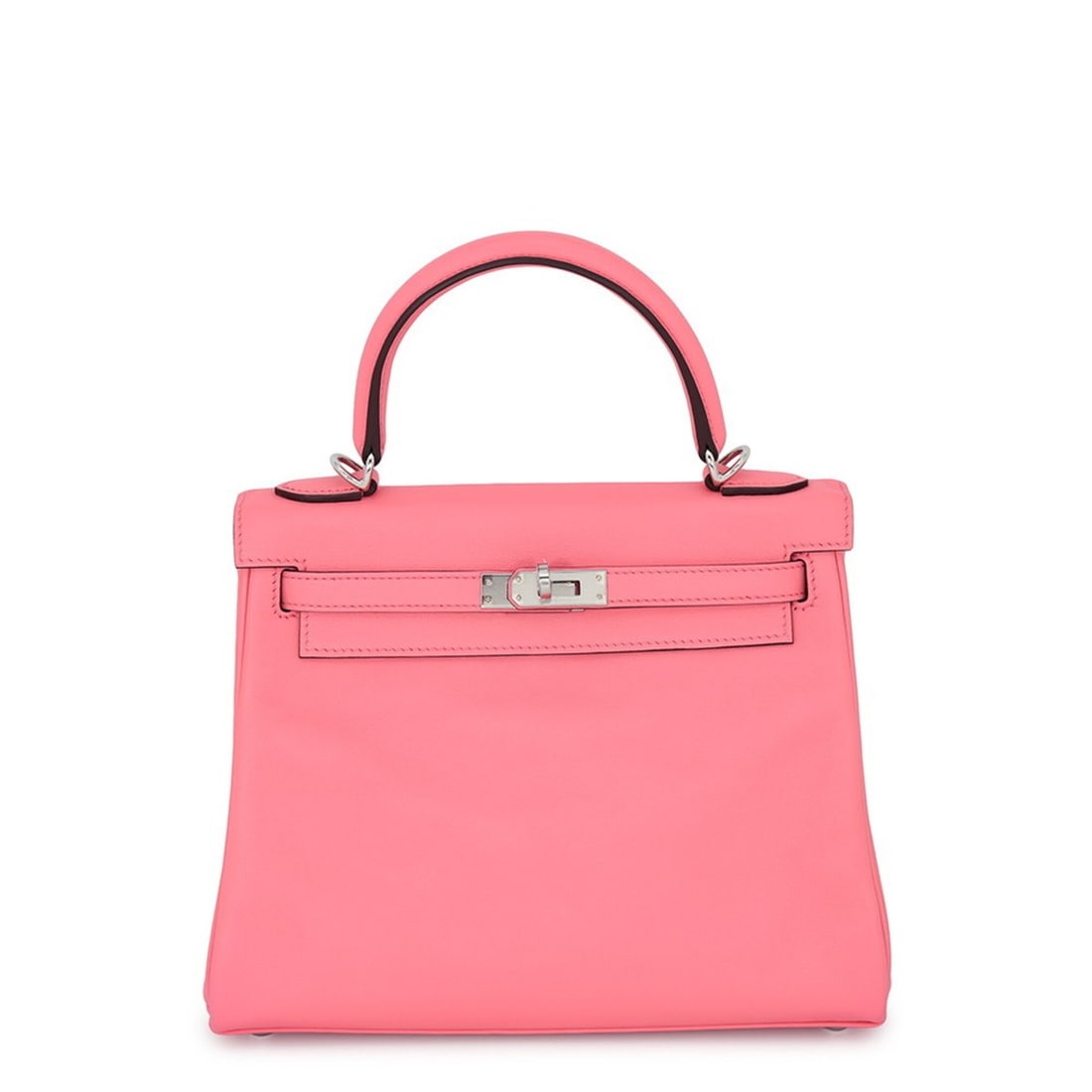 Hermes Kelly 25 handbag, inner stitching, Rose Azalee Swift leather, D stamp, HERMES 2-way bag,: --- Catalog ---Category: SizeWeight: 570g / 1.25lb.Size (HxWxD): 18cm x 25cm x 10cm / 7.08'' x 9.84'' x 3.93''Strap Length: 93cm / 36.61''Category: DesignType: HandbagColor: Rose azaleeGender: WomenCl