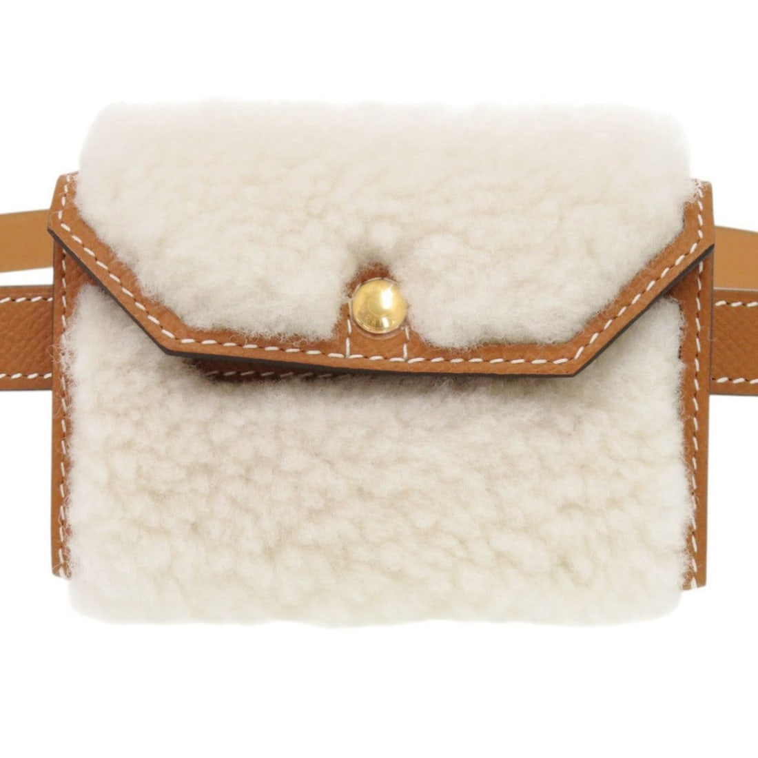 Hermes Kelly Pocket Teddy, Veau Epsom leather, wool, gold hardware, K stamp (made in 2025), waist