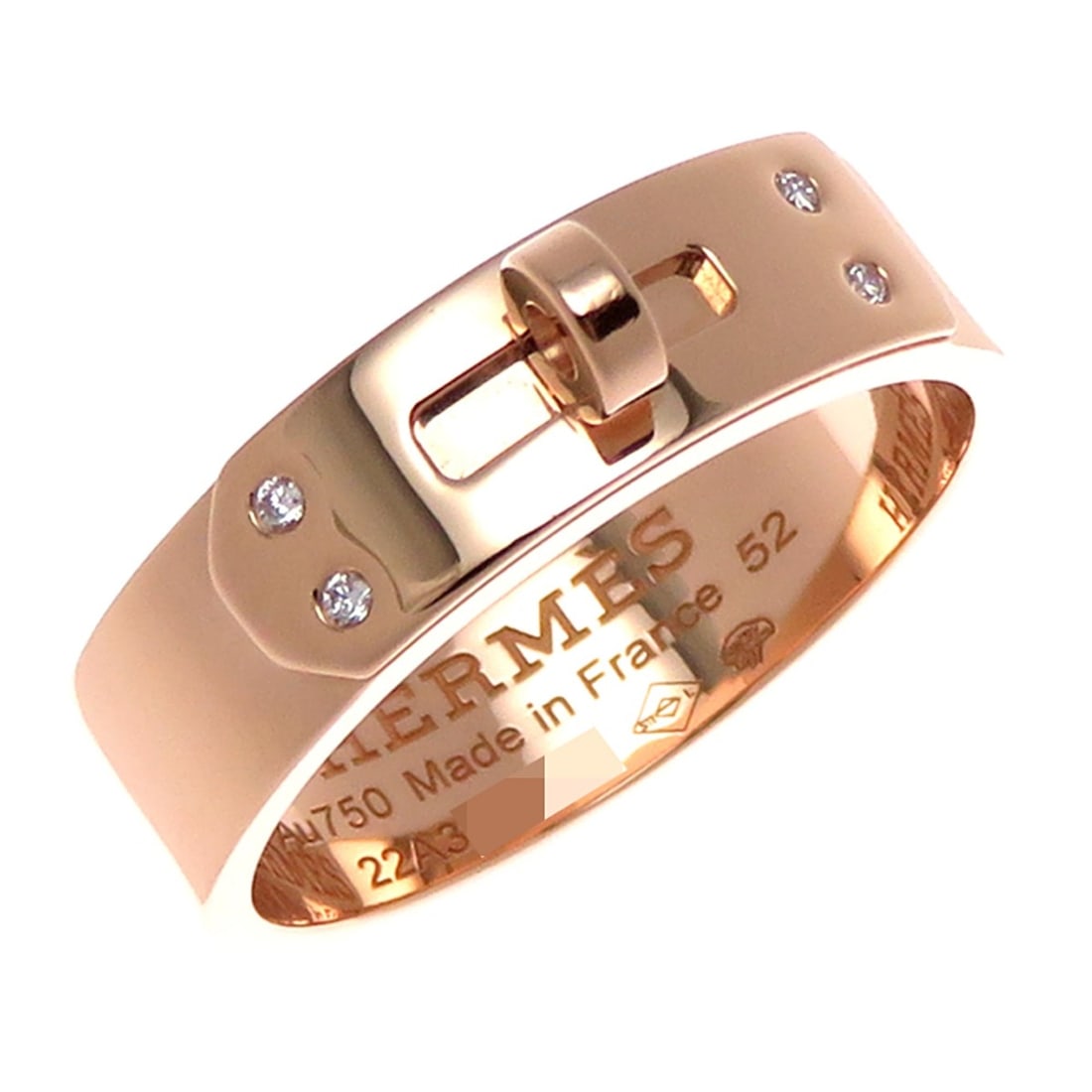 Hermes #52 750PG Kelly Diamond Women's Ring H109041B 750 Pink Gold
