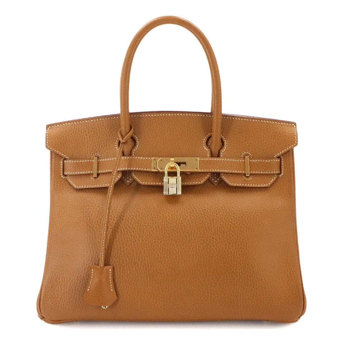 Hermes Birkin 30, Ardennes leather, natural finish, handbag, ?B stamp, made in 1998, gold