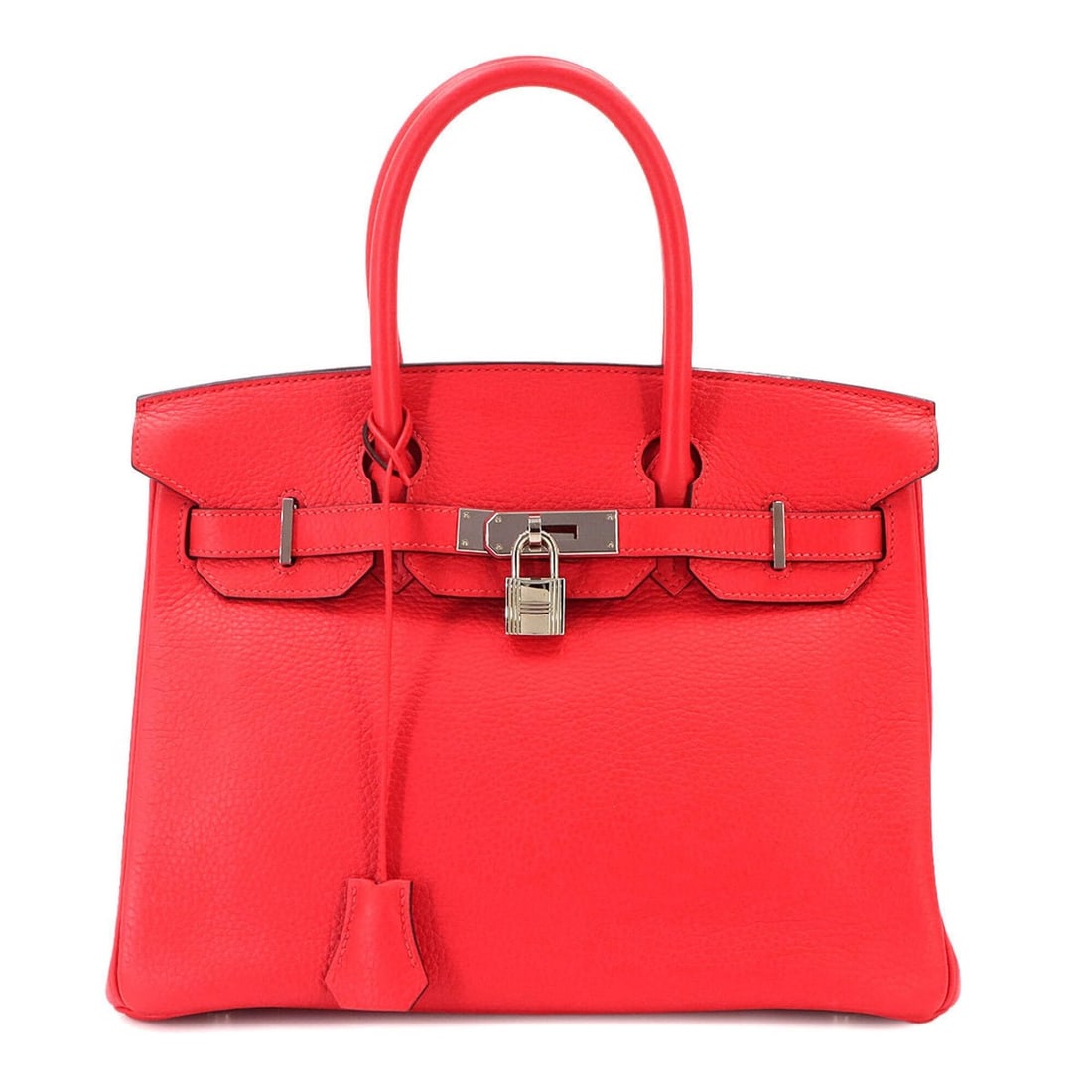 Birkin 30 Hermes HERMES Taurillon Clemence Rouge Pivoine Handbag C Stamp Silver Hardware: --- Catalog ---Category: SizeWeight: 895g / 1.97lb.Size (HxWxD): 24cm x 30cm x 15.5cm / 9.44'' x 11.81'' x 6.1''Handle Length: 28cm / 11.02''Category: DesignType: HandbagGender: WomenMaterial: Taurill