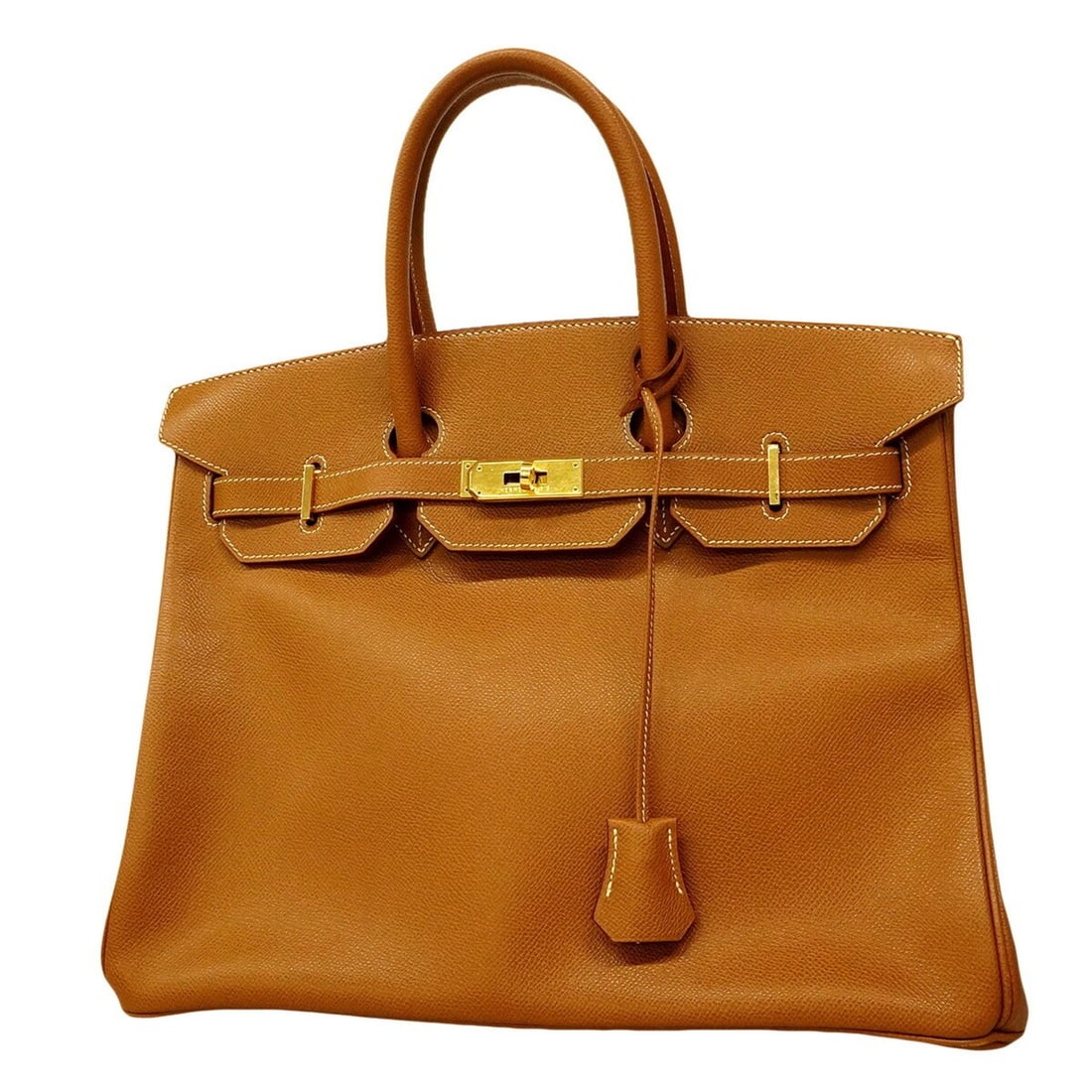 Hermes Birkin 35 handbag, Courchevel leather, gold, ?C stamp, women's.