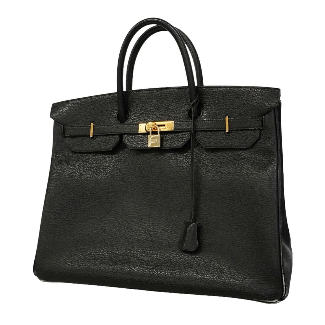 Hermes Birkin 40 Handbag, Ardennes Leather, Black, ?A Stamp, Men's