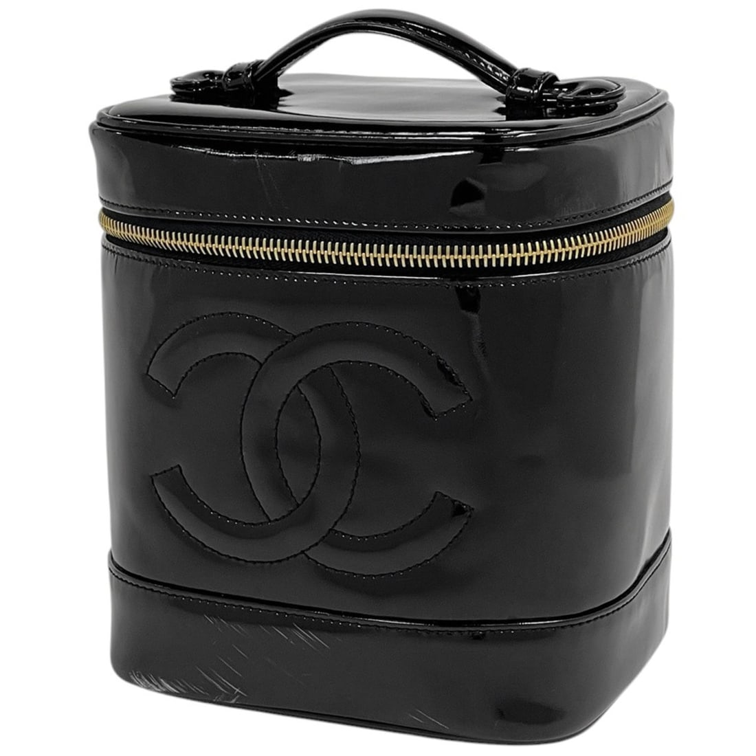 Chanel CHANEL Bag/Cosmetic Pouch Coco Mark Vanity Bag Enamel Patent Leather Black Women's: --- Catalog ---Category: SizeSize (HxWxD): 17cm x 14.5cm x 12.5cm / 6.69'' x 5.7'' x 4.92''Category: DesignType: Pouch, Vanity bagColor: BlackGender: WomenMaterial: Patent leather Category: GeneralBra