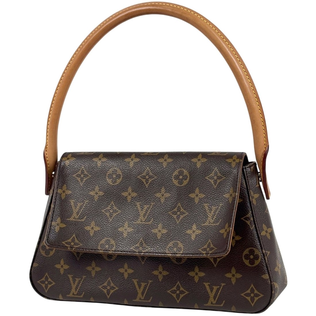 Louis Vuitton Mini Looping Shoulder Bag, One-Shoulder Handbag, Monogram Brown, M51147, Women's: --- Catalog ---Category: SizeSize (HxWxD): 17cm x 28cm x 9cm / 6.69'' x 11.02'' x 3.54''Category: DesignType: Handbag, Shoulder bagColor: BrownGender: WomenMaterial: Monogram Category: GeneralBrand: L