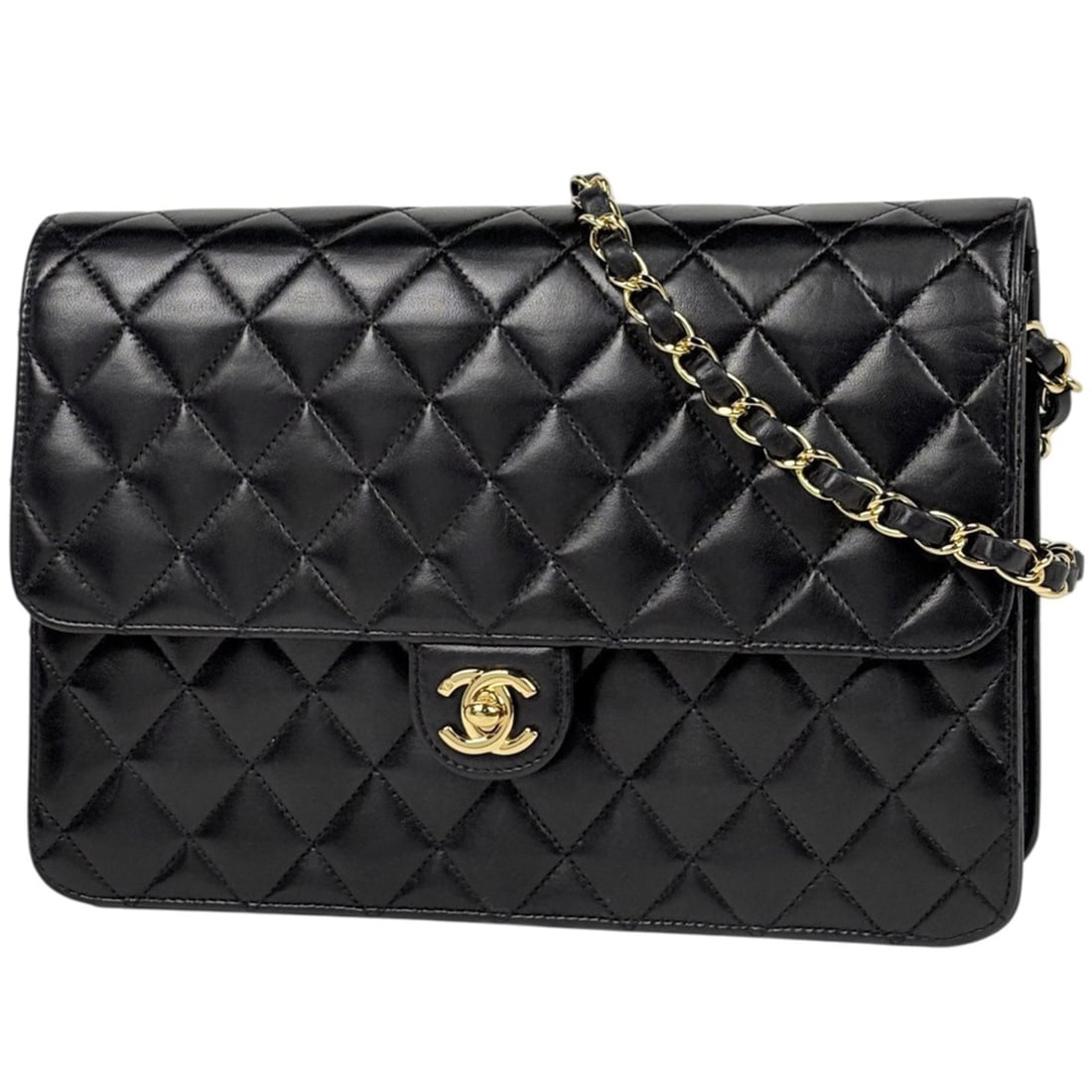 Chanel Matelassé Coco Mark Leather Black Women's Bag: --- Catalog ---Category: SizeSize (HxWxD): 17cm x 25cm x 6cm / 6.69'' x 9.84'' x 2.36''Category: DesignType: Shoulder bagColor: BlackGender: WomenMaterial: Leather Category: GeneralBrand: Chanel--- It