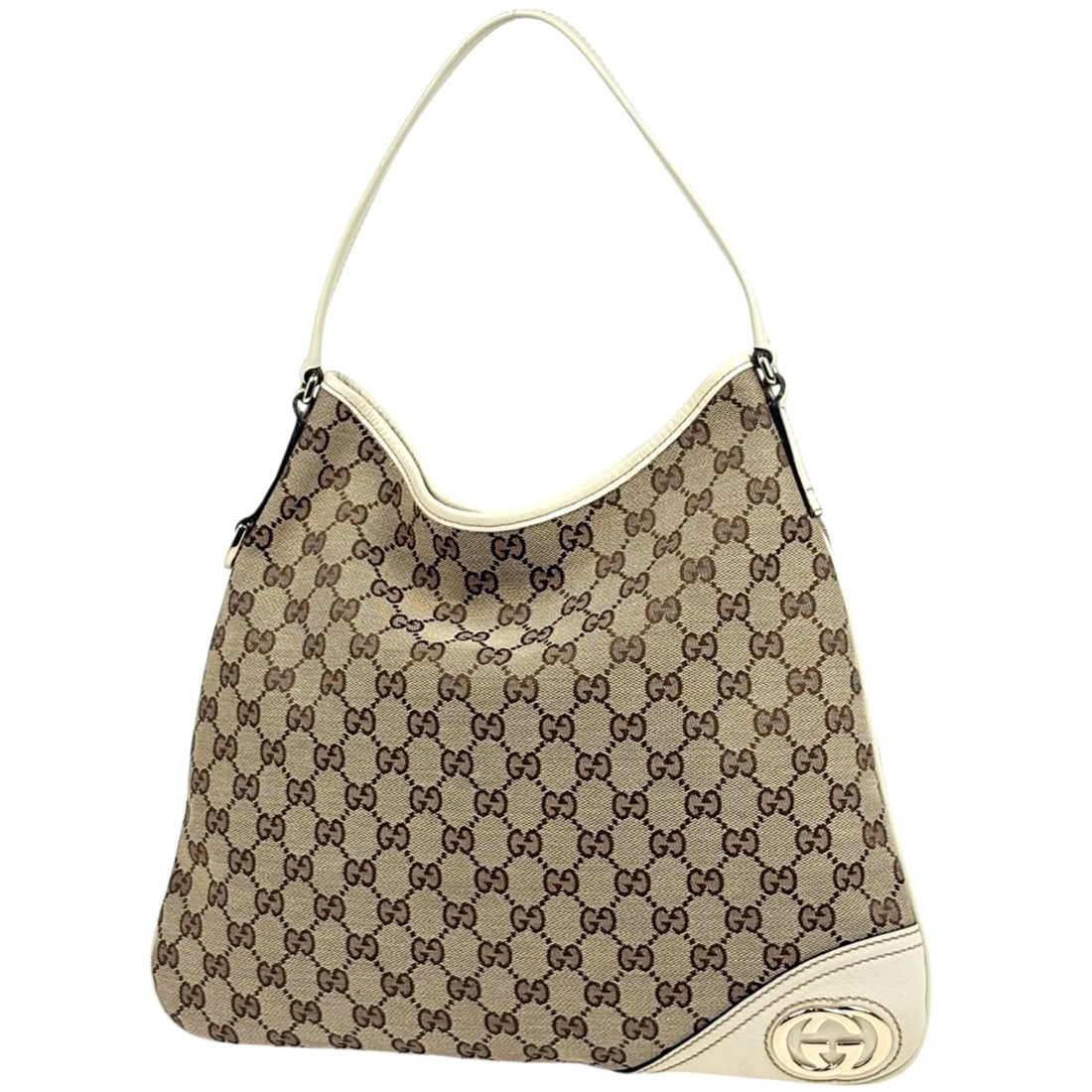 Gucci GG pattern shoulder bag, canvas, beige and white, 169947, women's.: --- Catalog ---Category: SizeSize (HxWxD): 27cm x 34cm x 2cm / 10.62'' x 13.38'' x 0.78''Category: DesignType: Shoulder bagColor: Beige, WhiteGender: WomenMaterial: GG canvas , Leather Category: Gener