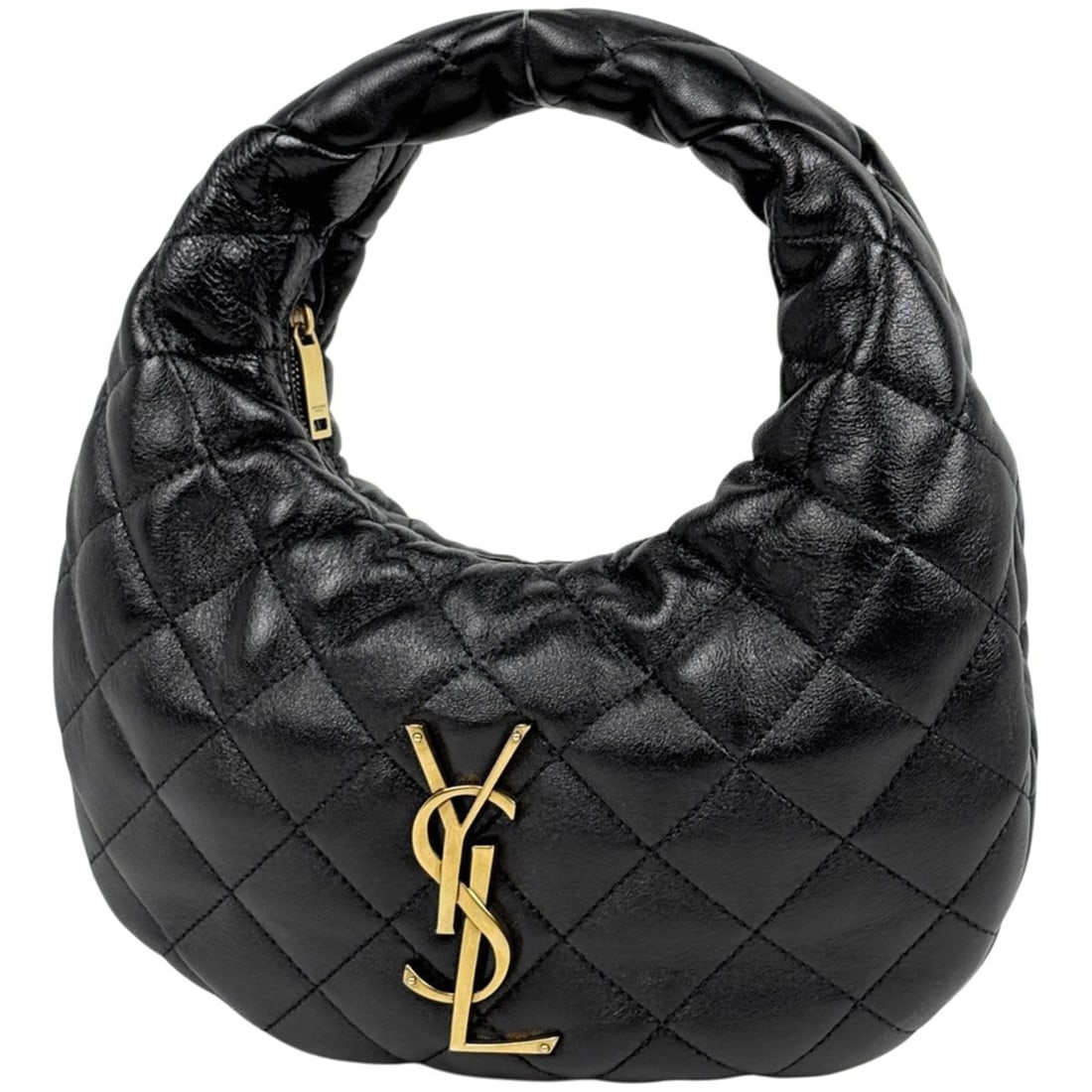 Yves Saint Laurent Icarino Quilted Leather Handbag, Black, 851689, Women's: --- Catalog ---Category: SizeSize (HxWxD): 15cm x 27cm x 7.5cm / 5.9'' x 10.62'' x 2.95''Category: DesignType: HandbagColor: BlackGender: WomenMaterial: Leather Category: GeneralBrand: Yves Saint Laur