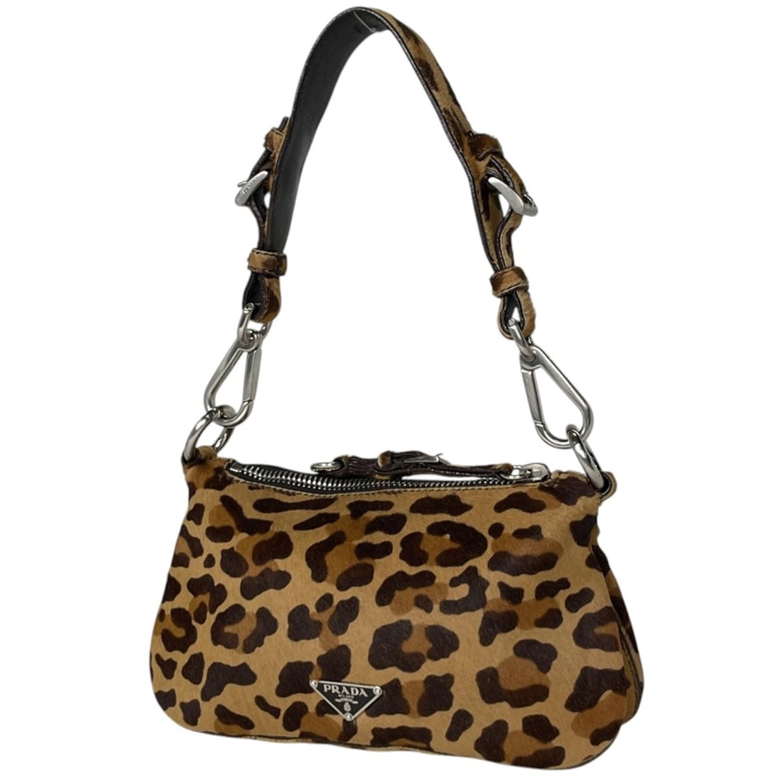Prada PRADA Shoulder Bag, Logo Plate, Leopard Print, Calfskin, Brown, Women's: --- Catalog ---Category: SizeSize (HxWxD): 14cm x 26cm x 6.5cm / 5.51'' x 10.23'' x 2.55''Category: DesignType: Shoulder bagColor: BrownGender: WomenMaterial: Leather Category: GeneralBrand: Prada--- 