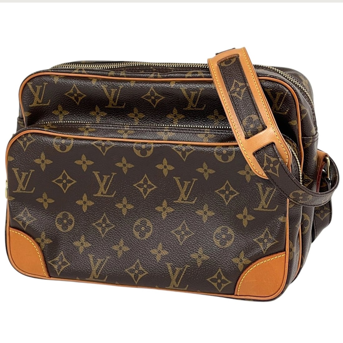 Louis Vuitton Nile Shoulder Bag, Monogram Brown, M45244, Women's: --- Catalog ---Category: SizeSize (HxWxD): 20cm x 27.5cm x 12cm / 7.87'' x 10.82'' x 4.72''Category: DesignType: Shoulder bagColor: BrownGender: WomenMaterial: Monogram Category: GeneralBrand: Louis V