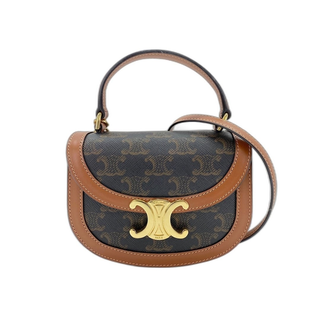 Celine Mini Buzas Claire Shoulder Bag, Brown: --- Catalog ---Category: SizeHandle Drop: 6.00cm / 2.36''Size (HxWxD): 12cm x 15cm x 4cm / 4.72'' x 5.9'' x 1.57''Strap Length: 93cm - 119cm / 36.61'' - 46.85''Category: DesignType: Shoulder bagColor: