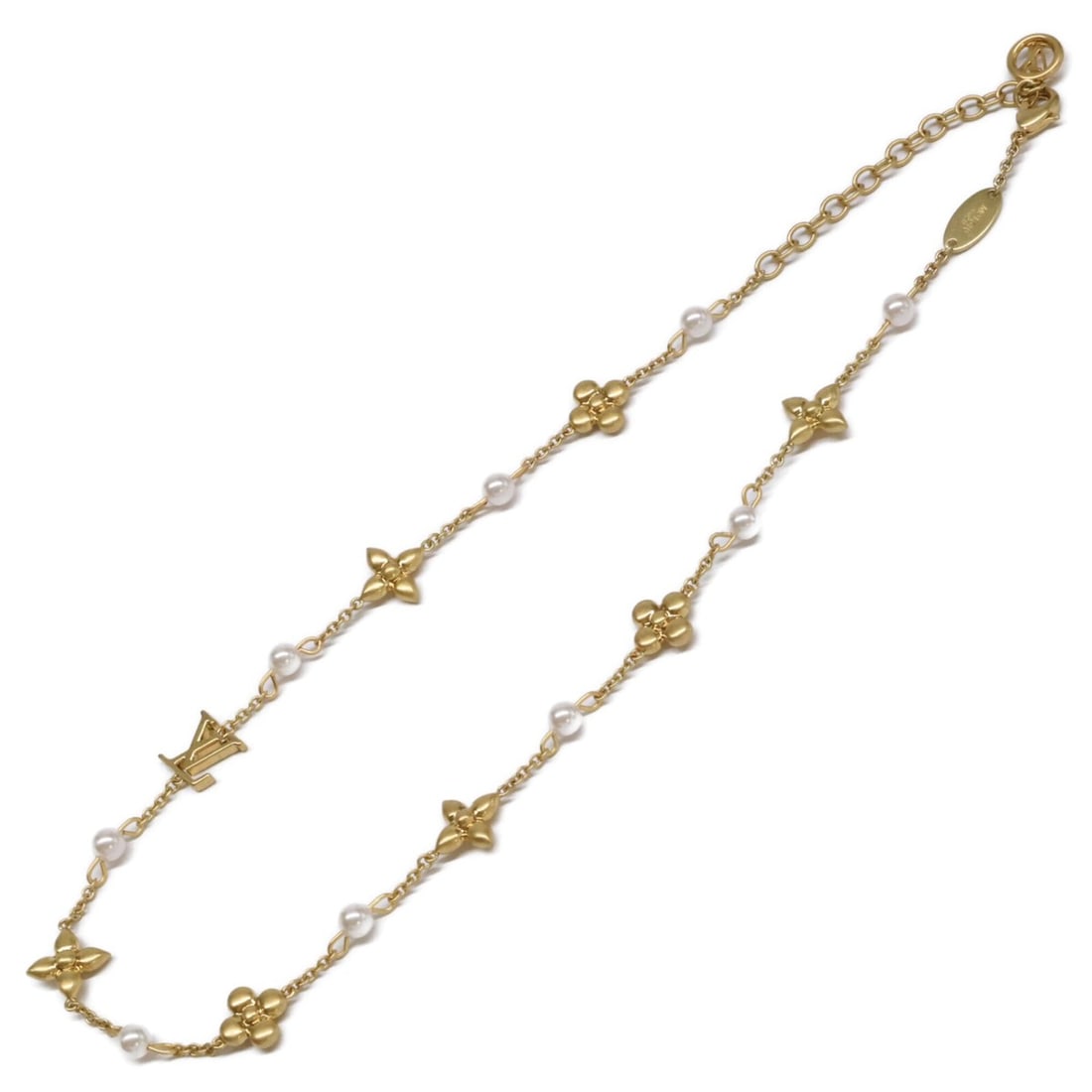 LOUIS VUITTON M01610 Louisa Imitation Pearl Necklace, Gold Color, Women's: --- Catalog ---Category: SizeNeck Circumference: 44.5 cm / 17.51''Category: DesignColor: GoldGender: WomenMaterial: MetalNecklace Type: NecklaceCategory: GeneralBrand: Louis Vuitton--- Item List ---Se