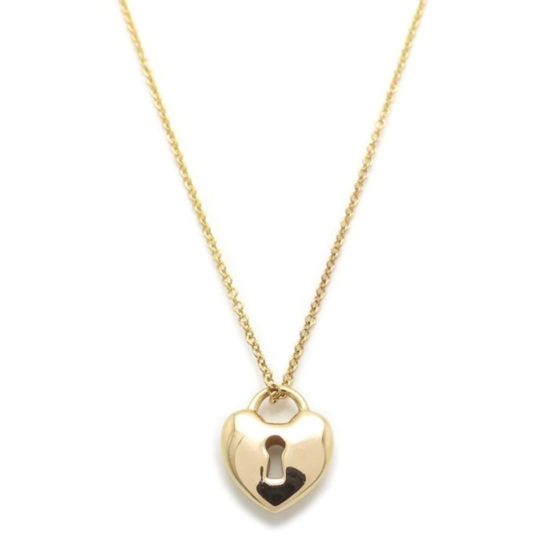 TIFFANY&Co. Lockheart Mini Necklace 18KPG Women's 26914663 295844: --- Catalog ---Category: SizePendant Size: 11.2mm x 9.2mm / 0.44'' x 0.36''Neck Circumference: 40.5 cm / 15.94''Category: DesignColor: Pink goldGender: WomenMaterial: Pink gold (18K)Necklace Type: Nec