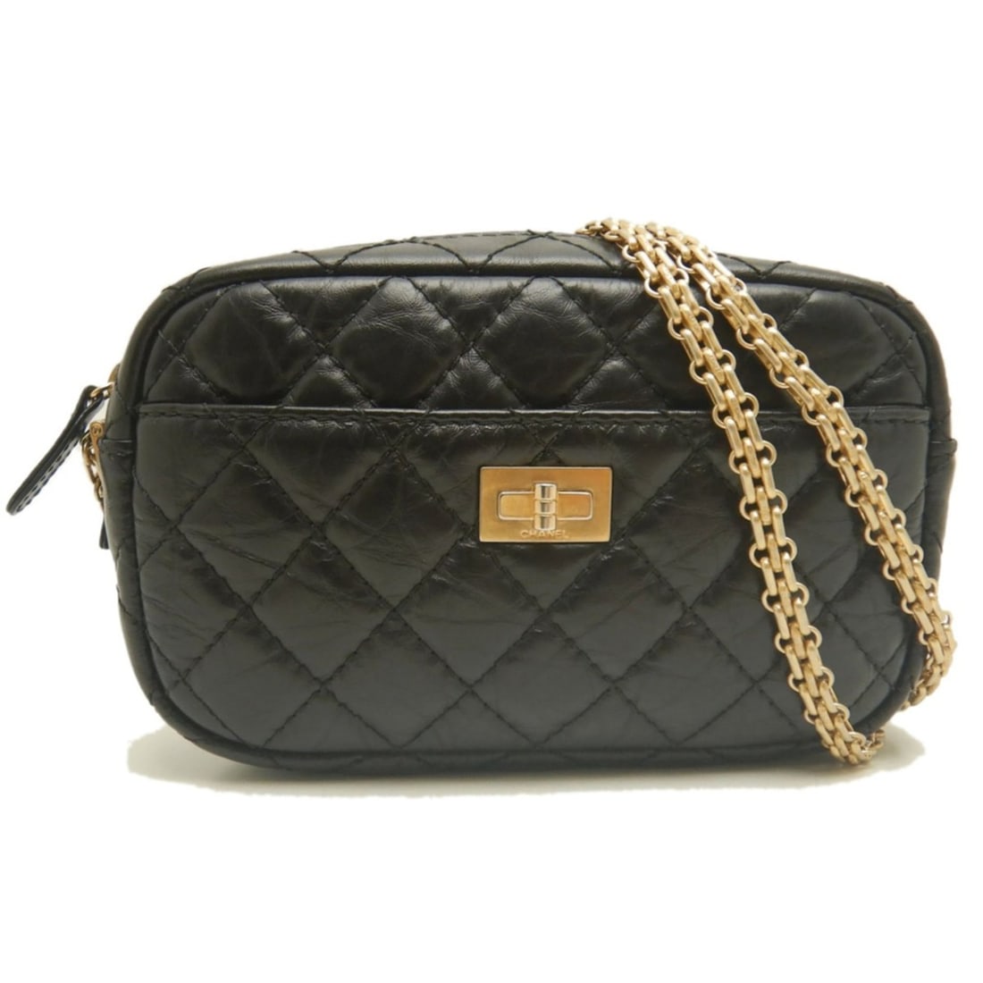 CHANEL 2.55 A91768 Shoulder Bag, Lambskin, Black, Women's 254163: --- Catalog ---Category: SizeSize (HxWxD): 11cm x 18cm x 5cm / 4.33'' x 7.08'' x 1.96''Category: DesignType: Shoulder bagColor: BlackGender: WomenMaterial: Leather Leather/Fur Type: LambskinCategory:
