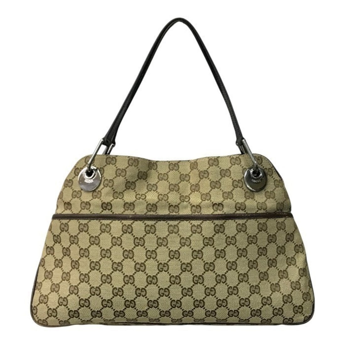 GUCCI GG Canvas Handbag for Women, and Leather, Khaki Brown, 121023 T1: --- Catalog ---Category: SizeSize (HxWxD): 24cm x 38cm x 7cm / 9.44'' x 14.96'' x 2.75''Category: DesignType: HandbagColor: Beige, Dark brown, KhakiGender: WomenMaterial: GG canvas , Leather Category: