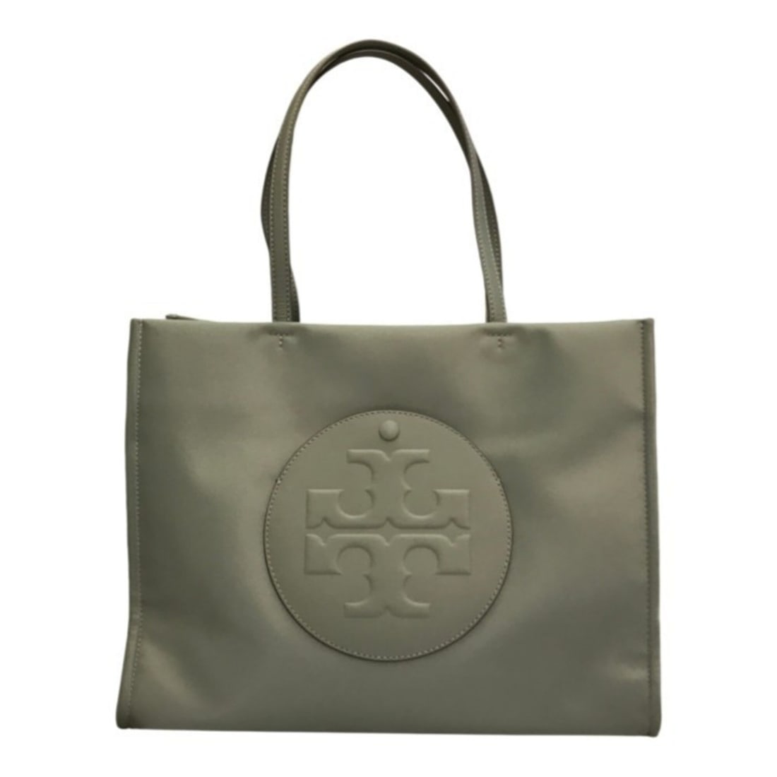 TORY BURCH Ella Small Tote Bag for Women, Green-Gray, 164757 T1: --- Catalog ---Category: SizeSize (HxWxD): 26.5cm x 34cm x 11cm / 10.43'' x 13.38'' x 4.33''Category: DesignType: Tote bagColor: Gray, GreenGender: WomenMaterial: Polyester Category: GeneralBrand: Tor