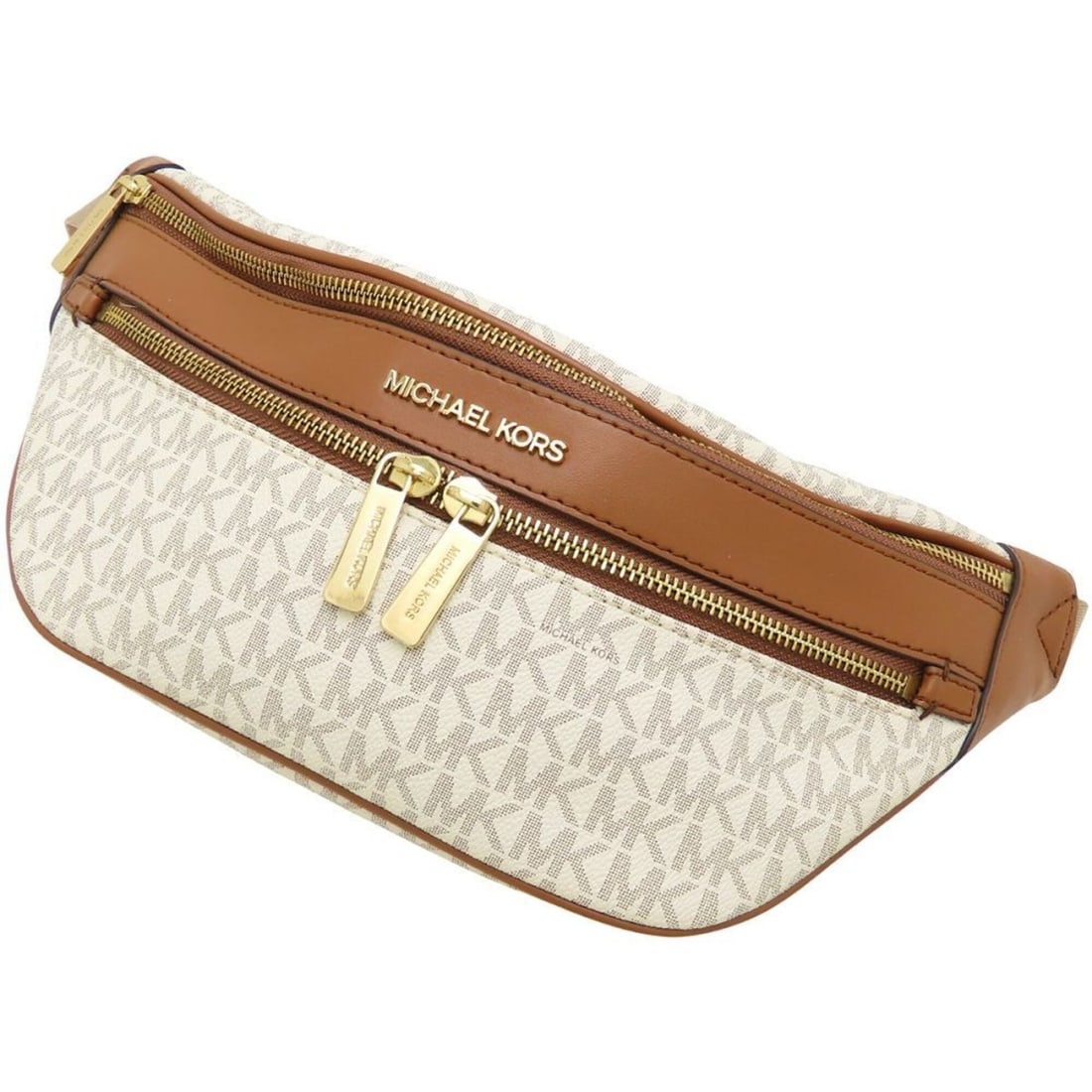 Michael Kors Kenley Medium Waist Pack Signature 35T9GY9N8B Body Bag PVC x Leather VANILLA Women's: --- Catalog ---Category: SizeSize (HxWxD): 15cm x 36.5cm x 4.5cm / 5.9'' x 14.37'' x 1.77''Category: DesignType: Sling bagColor: Brown, IvoryGender: Men,WomenMaterial: Coated canvas , Leather Category