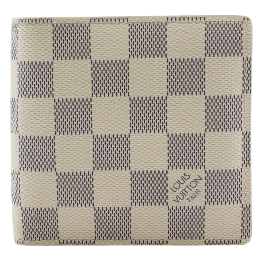 Louis Vuitton Portefeuille Marco Bi-fold Wallet N60018 Damier Azur Canvas 2007 White CA5027 Unisex: --- Catalog ---Category: SizeWeight: 100g / 3.52oz.Size (HxWxD): 10.5cm x 10.5cm x 2.5cm / 4.13'' x 4.13'' x 0.98''Category: DesignType: Wallet (bi-fold)Color: WhiteGender: Unisex,Men,WomenMaterial: D