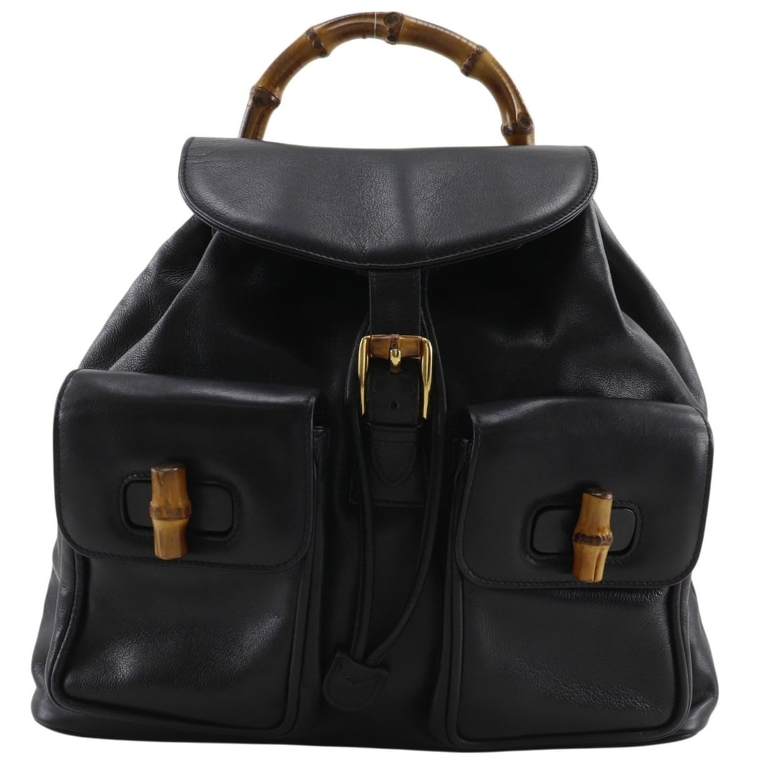 Gucci Bamboo Backpack/Daypack Bag, Vintage Gucci, 003-2058-0016, Calfskin, Black, 2-way, A5 size,: --- Catalog ---Category: SizeWeight: 770g / 1.69lb.Handle Drop: 7.00cm / 2.76''Size (HxWxD): 27cm x 30cm x 10cm / 10.62'' x 11.81'' x 3.93''Strap Length: 64cm - 76cm / 25.19'' - 29.92''Category: Desig