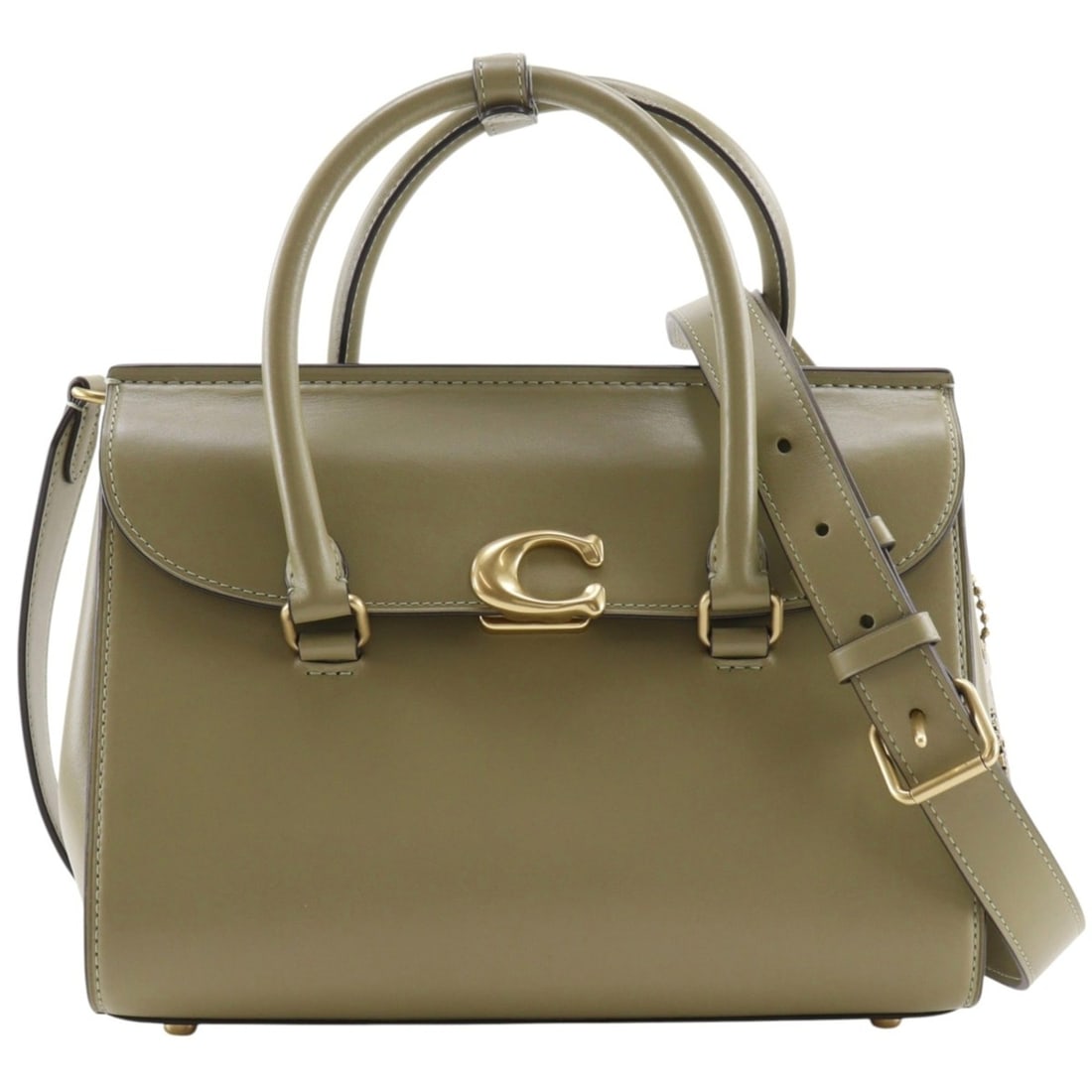 Coach Bloom Carryall Handbag/Shoulder Bag CP119 Leather Green 2-way A5 Flap Women's: --- Catalog ---Category: SizeWeight: 900g / 1.98lb.Strap Drop: 59cm / 23.22''Handle Drop: 9.00cm / 3.54''Size (HxWxD): 20cm x 26cm x 12cm / 7.87'' x 10.23'' x 4.72''Category: DesignType: HandbagColor:
