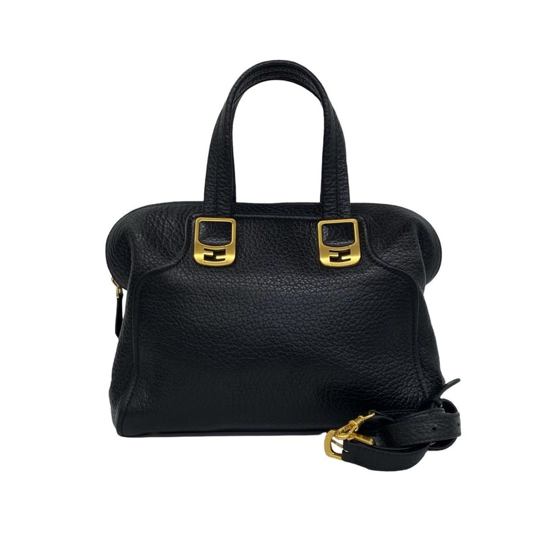 FENDI Chameleon Leather 2-way Shoulder Bag/Handbag/Mini Boston Bag, Black, 30859: --- Catalog ---Category: SizeSize (HxWxD): 26cm x 31cm x 15cm / 10.23'' x 12.2'' x 5.9''Category: DesignType: Boston bag, Handbag, Shoulder bagColor: BlackGender: WomenMaterial: Leather Category: Gene
