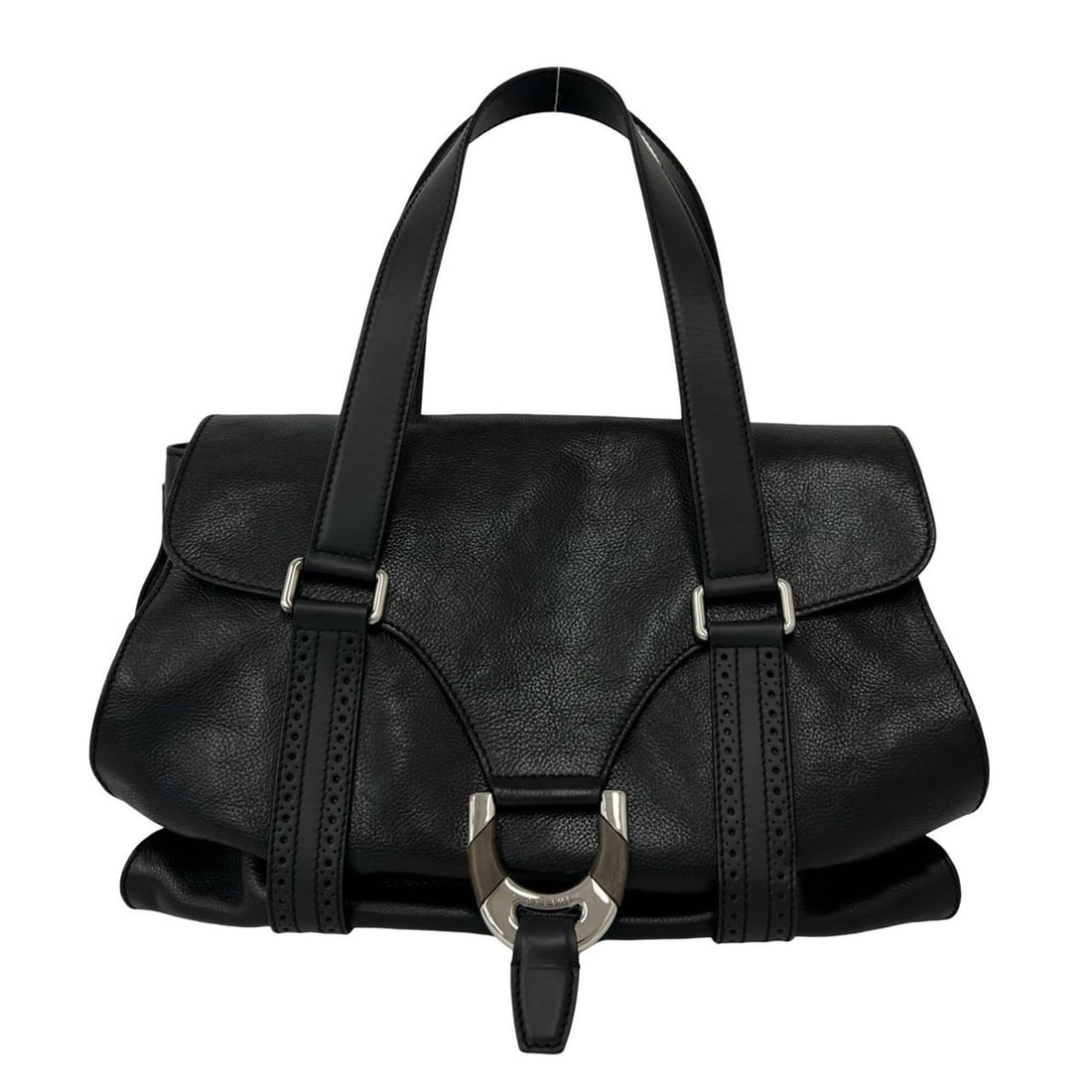 CELINE Vintage Logo Hardware Perforated Leather Tote Bag Handbag Boston Black 21497: --- Catalog ---Category: SizeSize (HxWxD): 23cm x 34cm x 14cm / 9.05'' x 13.38'' x 5.51''Category: DesignType: Boston bag, Handbag, Tote bagColor: BlackGender: WomenMaterial: Leather Category: General