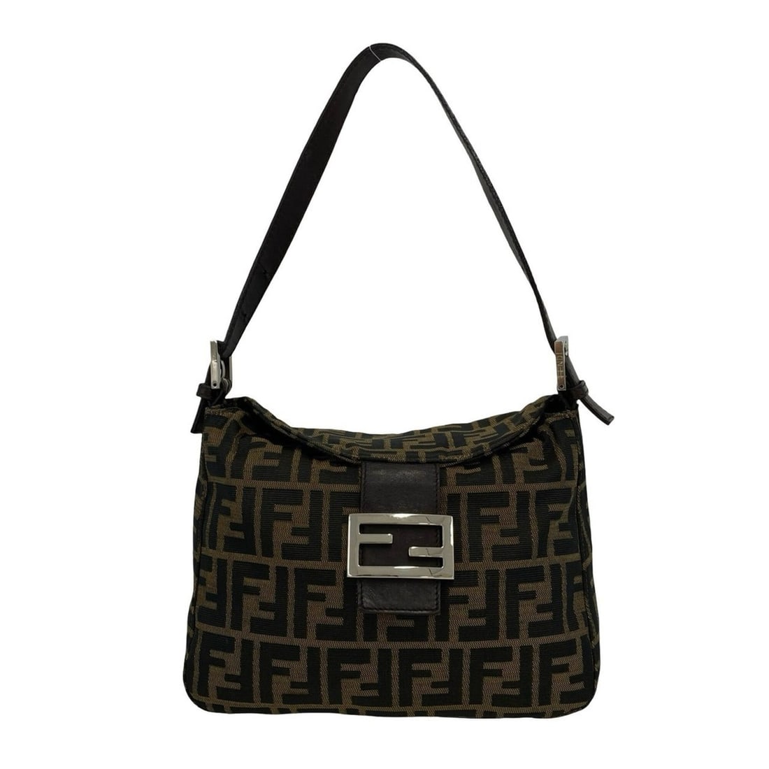 FENDI Vintage Zucca FF Pattern Canvas Leather Semi-One Shoulder Bag Handbag Brown 39419: --- Catalog ---Category: SizeSize (HxWxD): 24cm x 24.5cm x 13cm / 9.44'' x 9.64'' x 5.11''Category: DesignType: Handbag, Shoulder bagColor: Black, BrownGender: WomenMaterial: Canvas , Leather Category