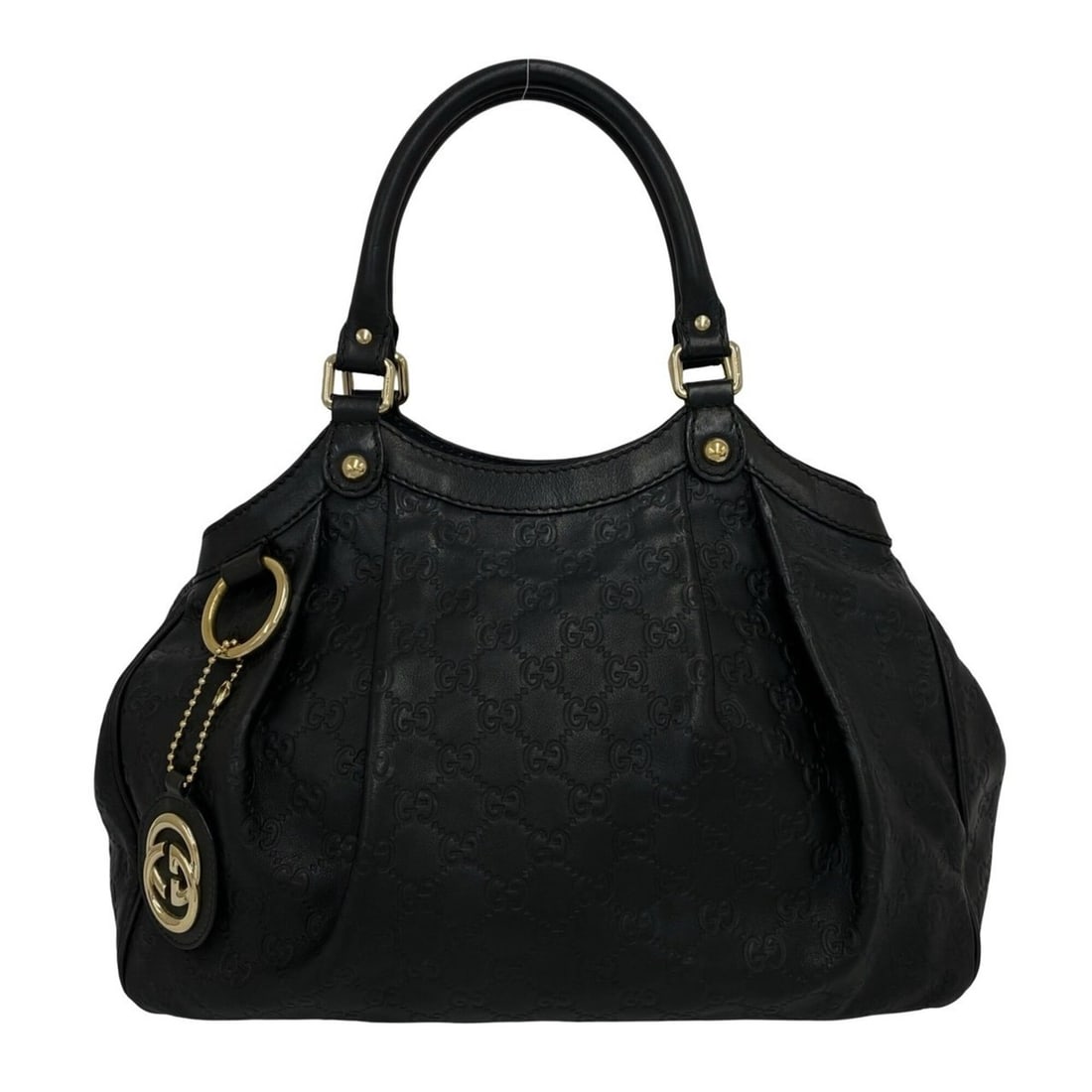GUCCI Sukey Guccissima Leather Tote Bag, Semi-Shoulder Handbag, Black, 205-2 (1 of 19)