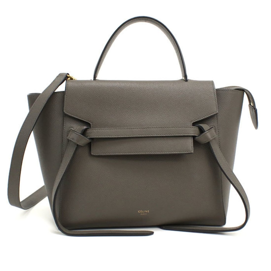 CELINE Celine Handbag 18195 Micro Belt Bag 2-Way Women's Gray: --- Catalog ---Category: SizeSize (HxWxD): 21cm x 26cm x 14cm / 8.26'' x 10.23'' x 5.51''Category: DesignType: HandbagColor: GrayGender: WomenMaterial: Leather Hardware Color: GoldLeather/Fur Type: Ca