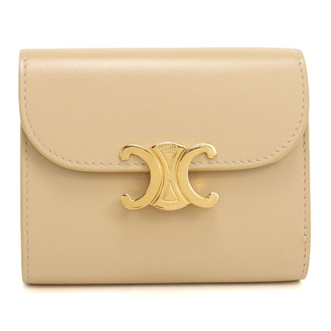 CELINE Celine Tri-fold Wallet 10D783DPV Small Flap Triomphe Women's Beige (1 of 12)