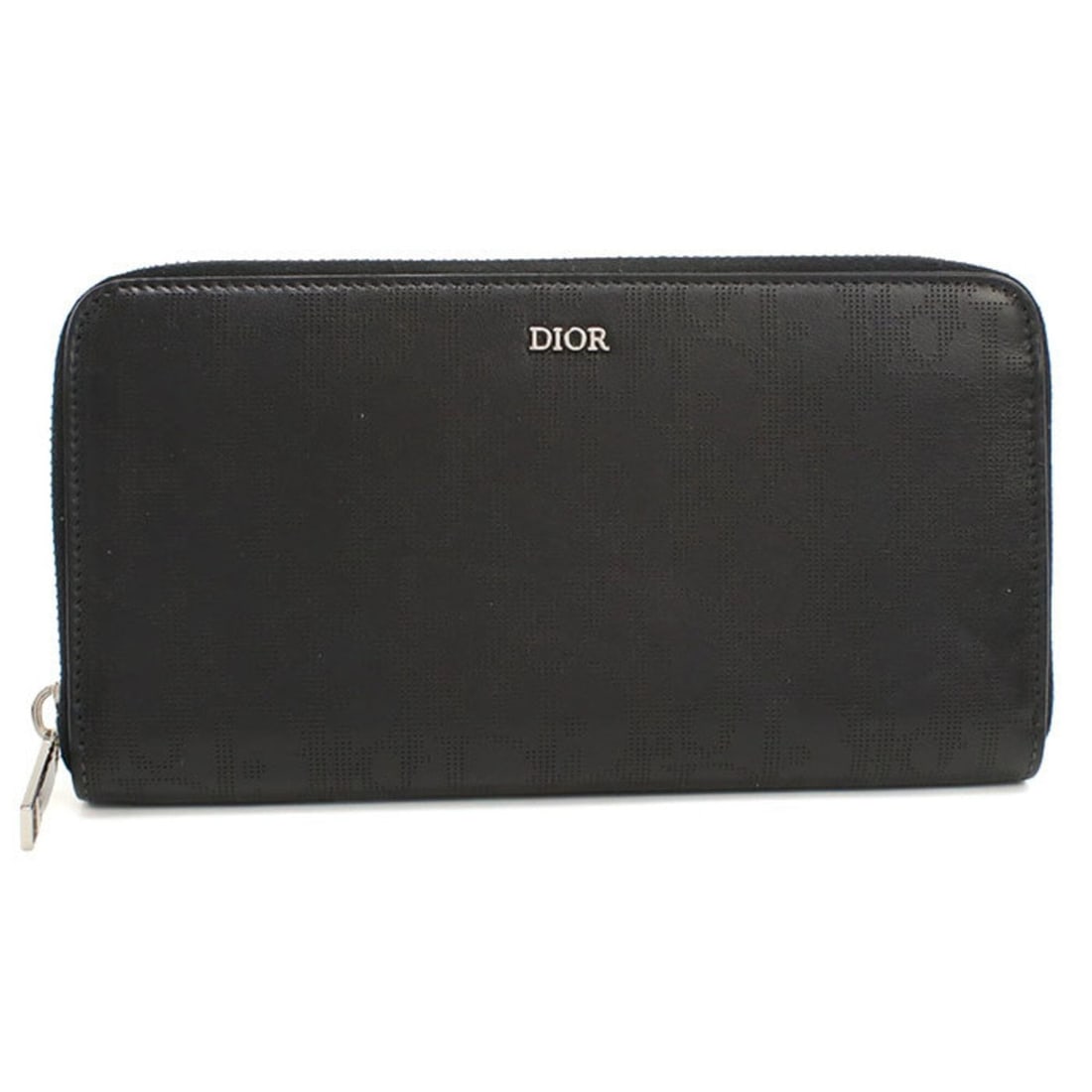 Christian Dior DIOR Dior Long Wallet, Round Zipper, Oblique Galaxy, Men's, Black (1 of 11)