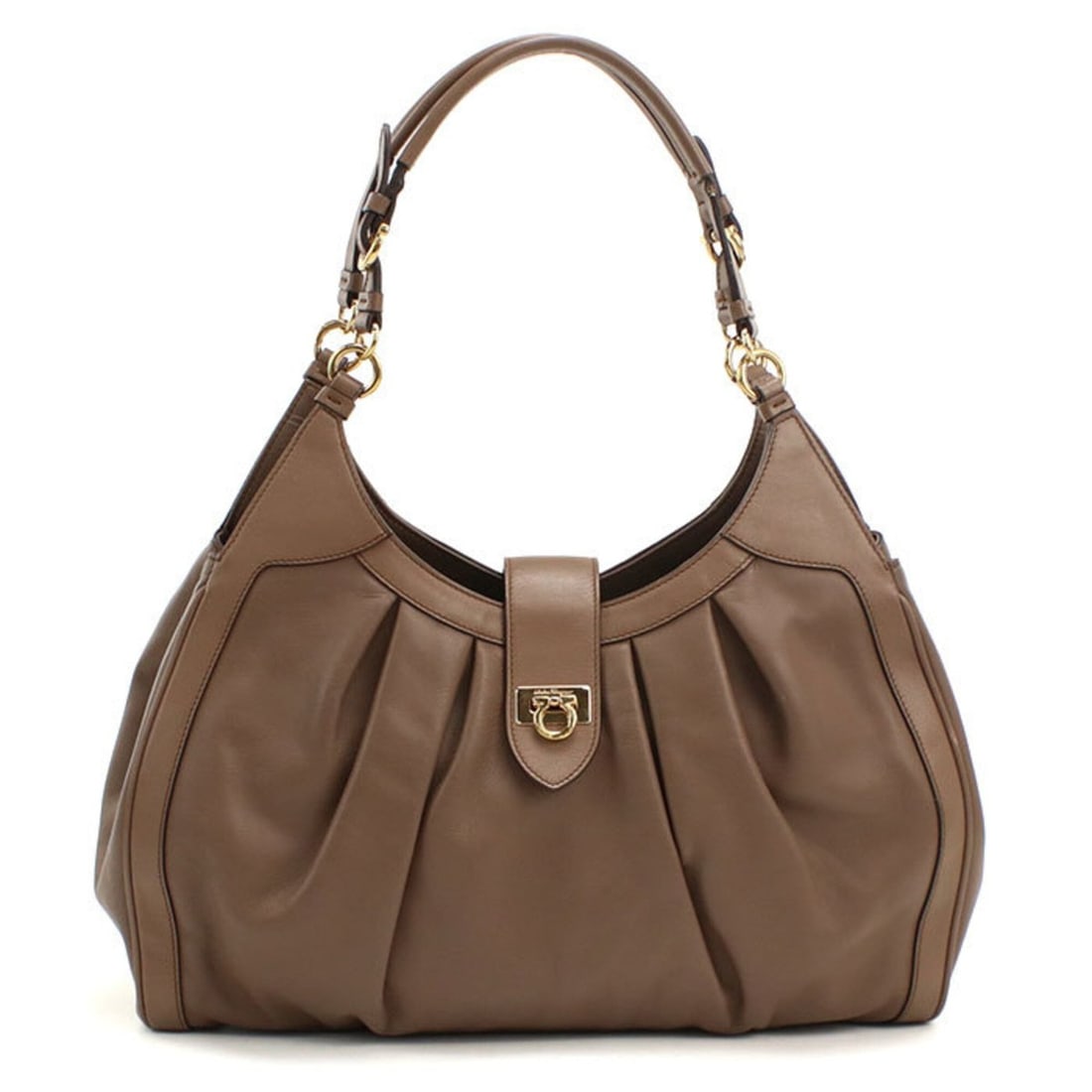 Salvatore Ferragamo FERRAGAMO Ferragamo handbag 21 D227 Gancini women's brown: --- Catalog ---Category: SizeSize (HxWxD): 23cm x 35cm x 11cm / 9.05'' x 13.77'' x 4.33''Category: DesignType: HandbagColor: BrownGender: WomenMaterial: Leather Hardware Color: GoldLeather/Fur Type: C