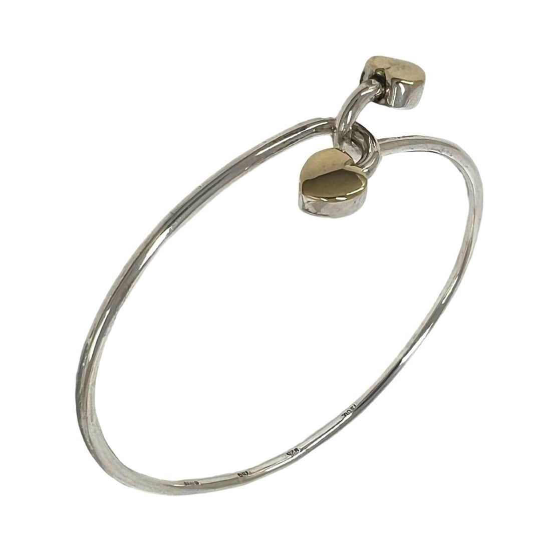 TIFFANY&Co. Tiffany Solid Double Heart Bracelet, Sterling Silver 925, 18K Yellow Gold, Accessory,: --- Catalog ---Category: SizeLength: 17cm / 6.69''Category: DesignType: Charm braceletColor: Gold, SilverGender: WomenMaterial: Silver 925, Yellow gold (18K)Category: GeneralBrand: Tiffany--- Item Lis