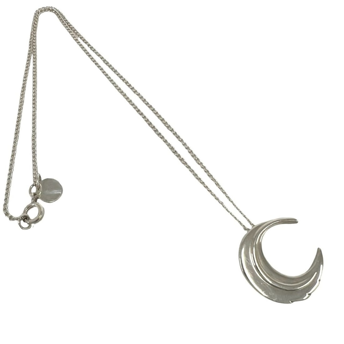 TIFFANY&Co. Tiffany Vintage Crescent Moon Necklace, Sterling Silver 925 Pendant Choker, Silver, Item: --- Catalog ---Category: SizePendant Size: 20mm x 20mm / 0.78'' x 0.78''Neck Circumference: 38.7 cm / 15.23''Category: DesignColor: SilverGender: WomenMaterial: Silver 925Pendant Type: PendantNecklace