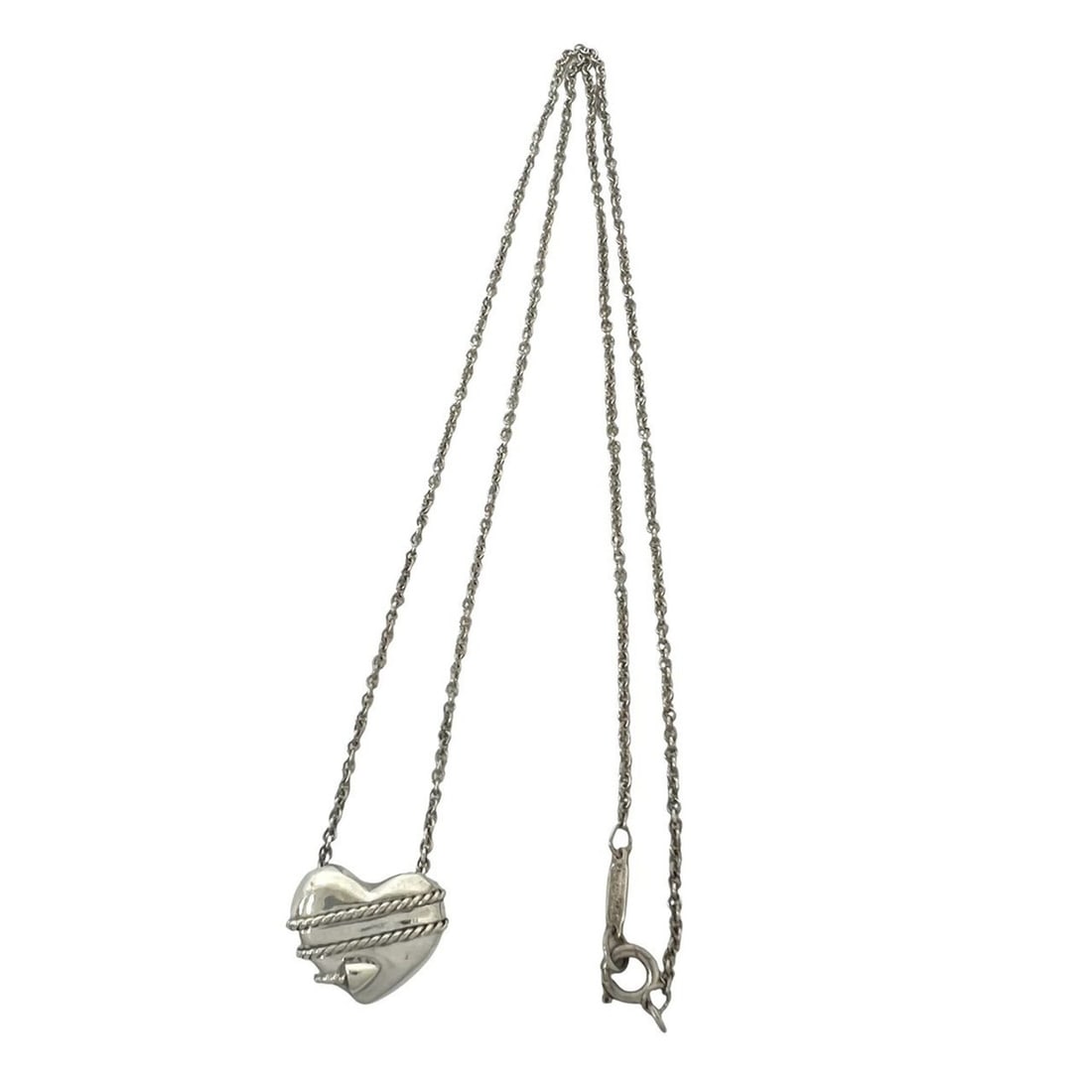 TIFFANY&Co. Tiffany Vintage Heart Arrow Necklace, Sterling Silver 925 Pendant, Accessory, Silver,: --- Catalog ---Category: SizePendant Size: 12mm x 14mm / 0.47'' x 0.55''Neck Circumference: 45 cm / 17.71''Category: DesignColor: SilverGender: WomenMaterial: Silver 925Pendant Type: PendantNecklace T