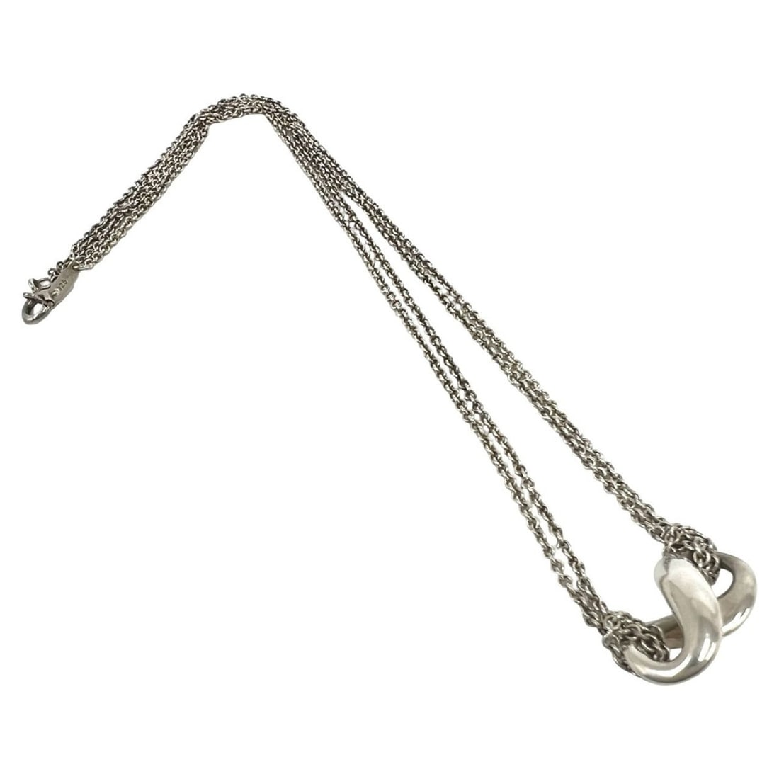 TIFFANY&Co. Tiffany Vintage Infinity Necklace, Sterling Silver 925 Pendant, 24452: --- Catalog ---Category: SizePendant Size: 10mm x 18mm / 0.39'' x 0.7''Neck Circumference: 38.5 cm / 15.15''Category: DesignColor: SilverGender: WomenMaterial: Silver 925Pendant Type: PendantNecklace 