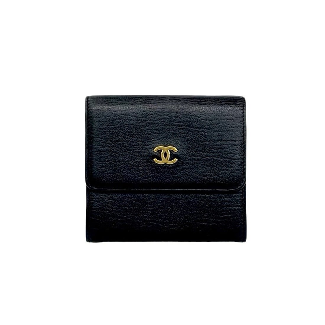 CHANEL Chanel Coco Mark Hardware Leather Tri-fold Mini Wallet Black 20968: --- Catalog ---Category: SizeSize (HxWxD): 9cm x 10cm x 2.5cm / 3.54'' x 3.93'' x 0.98''Category: DesignType: Wallet (tri-fold)Color: BlackGender: WomenMaterial: Leather Category: GeneralBrand: Chanel