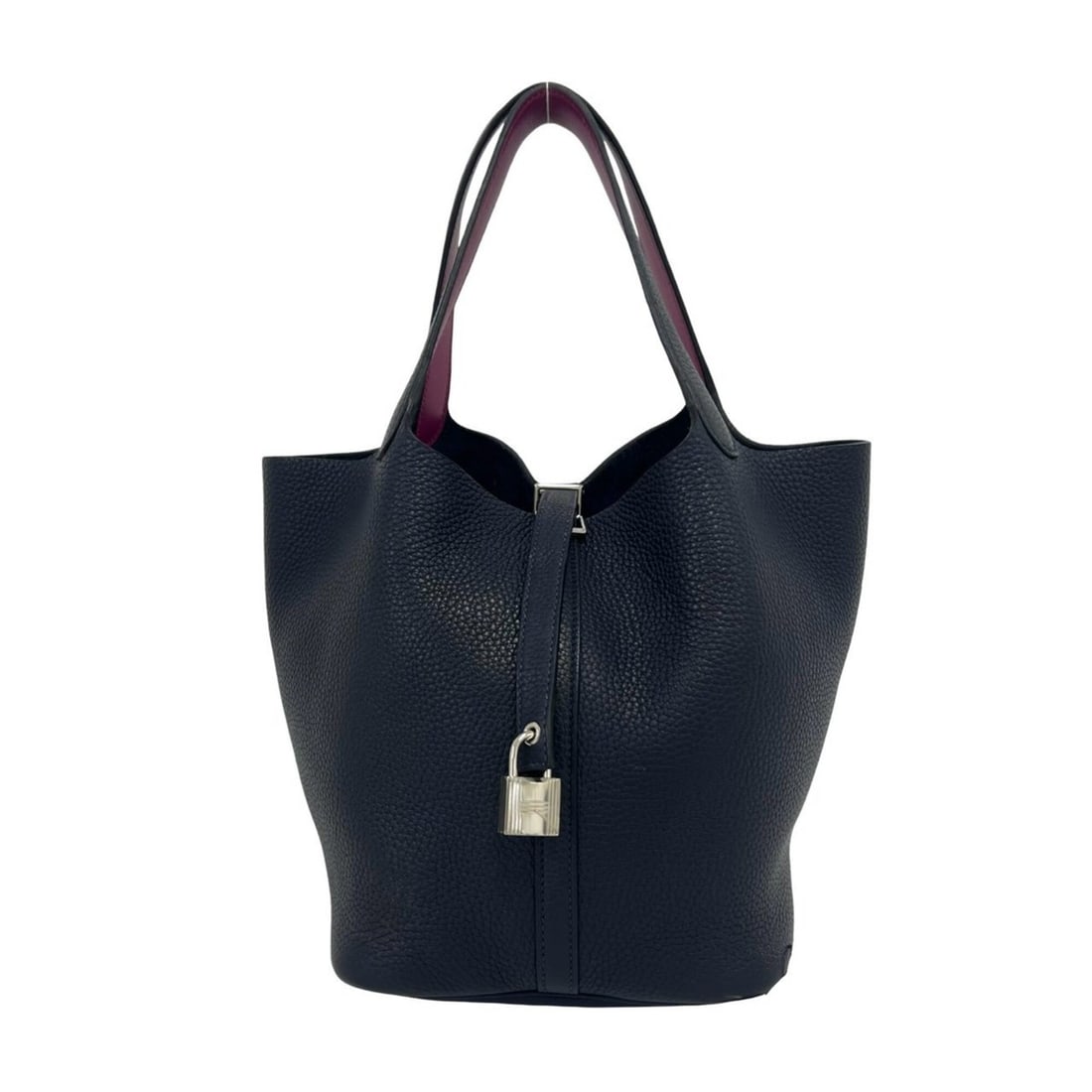 HERMES Picotin Lock MM Taurillon Clemence Leather Handbag Mini Tote Bag Blue Nuit 49261: --- Catalog ---Category: SizeSize (HxWxD): 22cm x 18cm x 21.5cm / 8.66'' x 7.08'' x 8.46''Category: DesignType: Handbag, Tote bagColor: NavyGender: WomenMaterial: Taurillon clemence leather Category: 