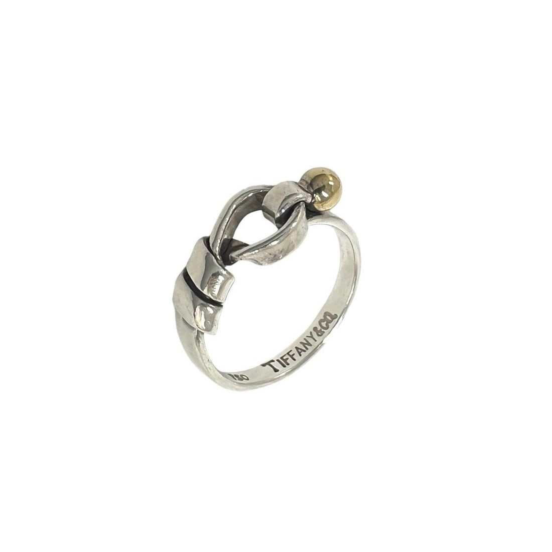TIFFANY&Co. Tiffany Vintage Hook & Eye Ring, Sterling Silver 925, 18K 750YG, Gold, Item No. 08538: --- Catalog ---Category: SizeJP Size: 12US Size: 6.5Category: DesignType: Band ringColor: Gold, SilverGender: WomenMaterial: Silver 925, Yellow gold (18K)Category: GeneralBrand: Tiffany--- Item List -